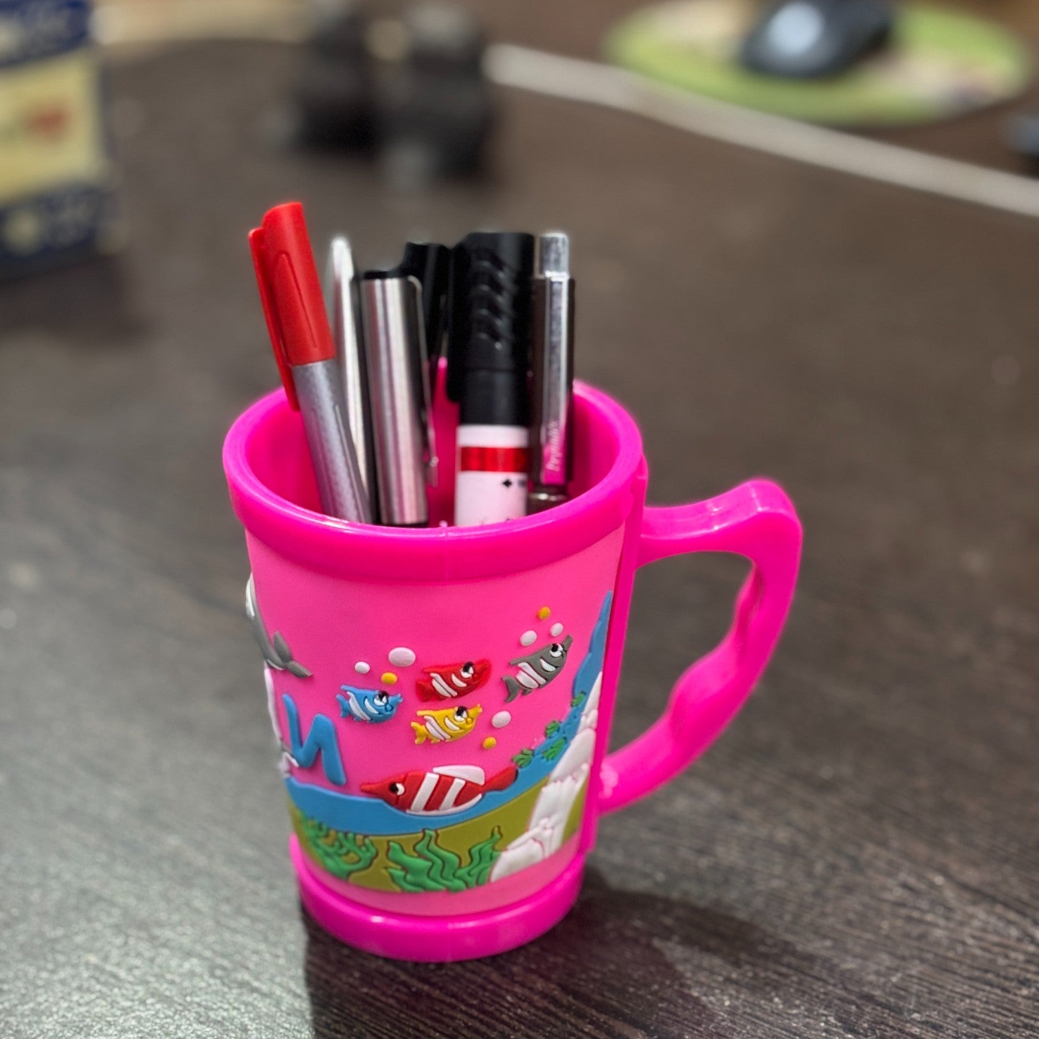 Coffee Mug For Kids | Cute Plastic Mug for Milk & Shakes | Cartoon Design Mug for Kids | Reusable Drinking Cup for School, Home, Birthday & Return Gifts - 300ml - Apkamart