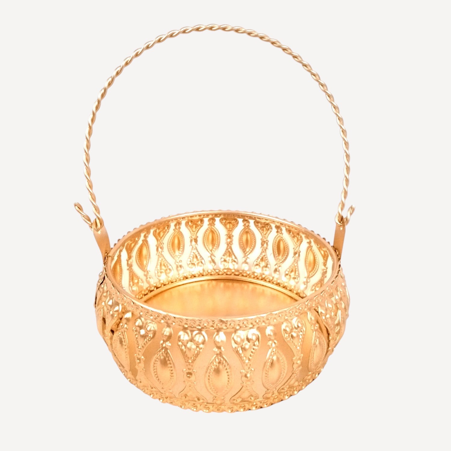 Pichvai Art Serving Bowl with Basket | Pichwai Art Handicraft Container | Decorative Showpiece Bowl for Home & Kitchen | Premium Diwali Gift - 6 Inch - Apkamart