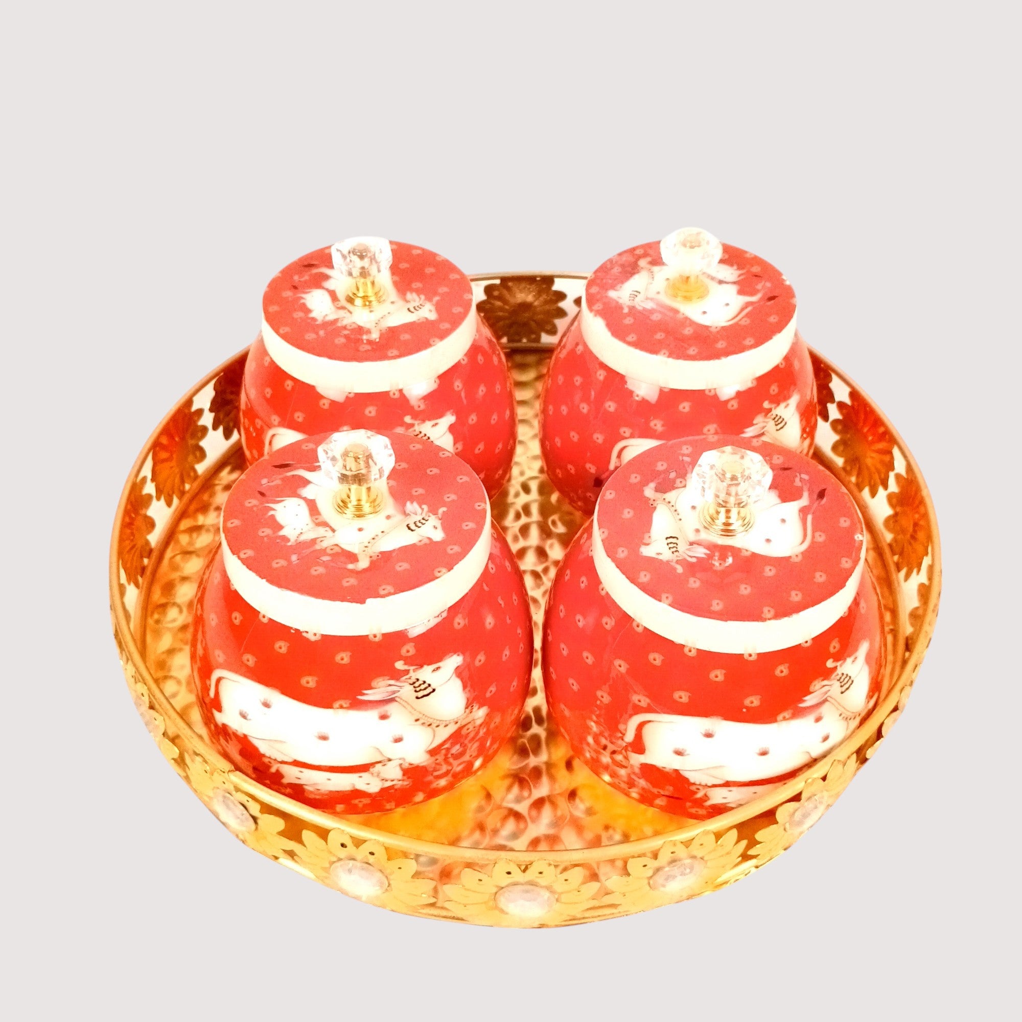 Serving Bowl with Tray | Elephant Handicraft Container | Decorative Showpiece Bowl for Home & Kitchen | Premium Diwali Gift | Traditional Indian Decor - 10 Inch - Apkamart