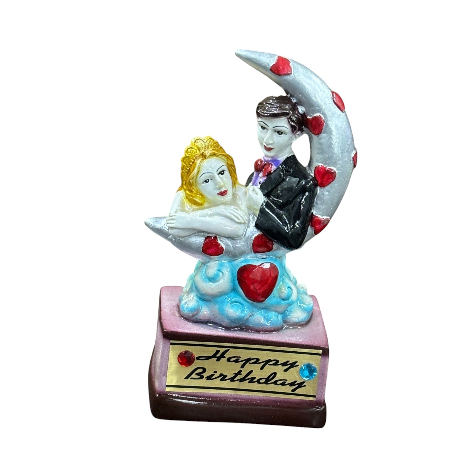 Couple Showpiece | Romantic Love Figurine | Decorative Resin Sculpture for Home Decor, Bedroom & Living Room | Perfect Gift for Anniversary & Valentine’s Day - 9 Inch - Apkamart