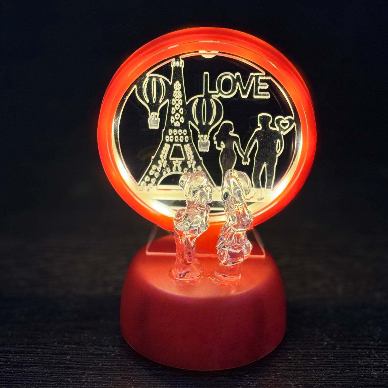Romantic Couple Showpiece with LED Light | Decorative Love Figurine for Bedroom & Living Room Décor | Valentine, Anniversary & Wedding Gift for Couples - 6 Inch - Apkamart #Style_Design 2