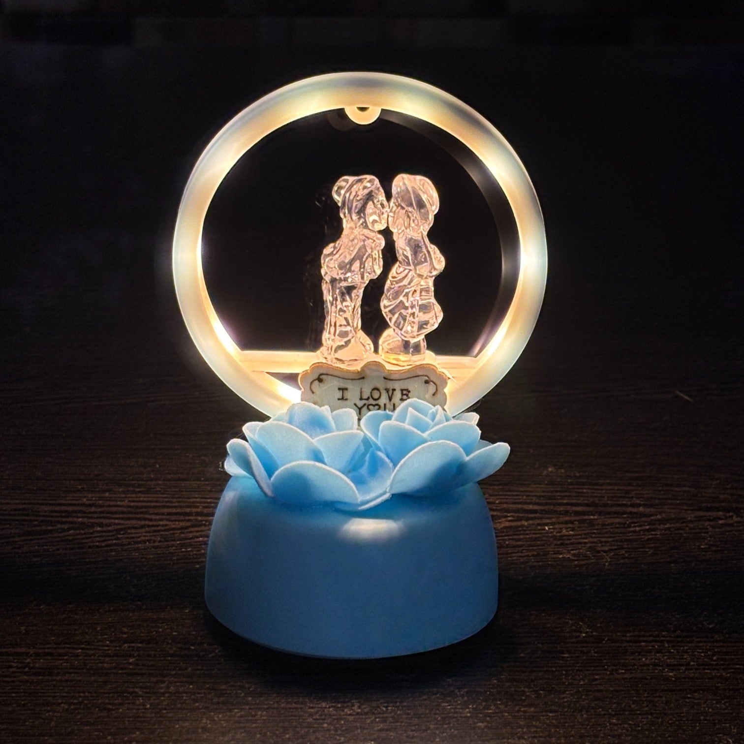 Romantic Couple Showpiece with LED Light | Decorative Love Figurine for Bedroom & Living Room Décor | Valentine, Anniversary & Wedding Gift for Couples - 6 Inch - Apkamart #Style_Design 1