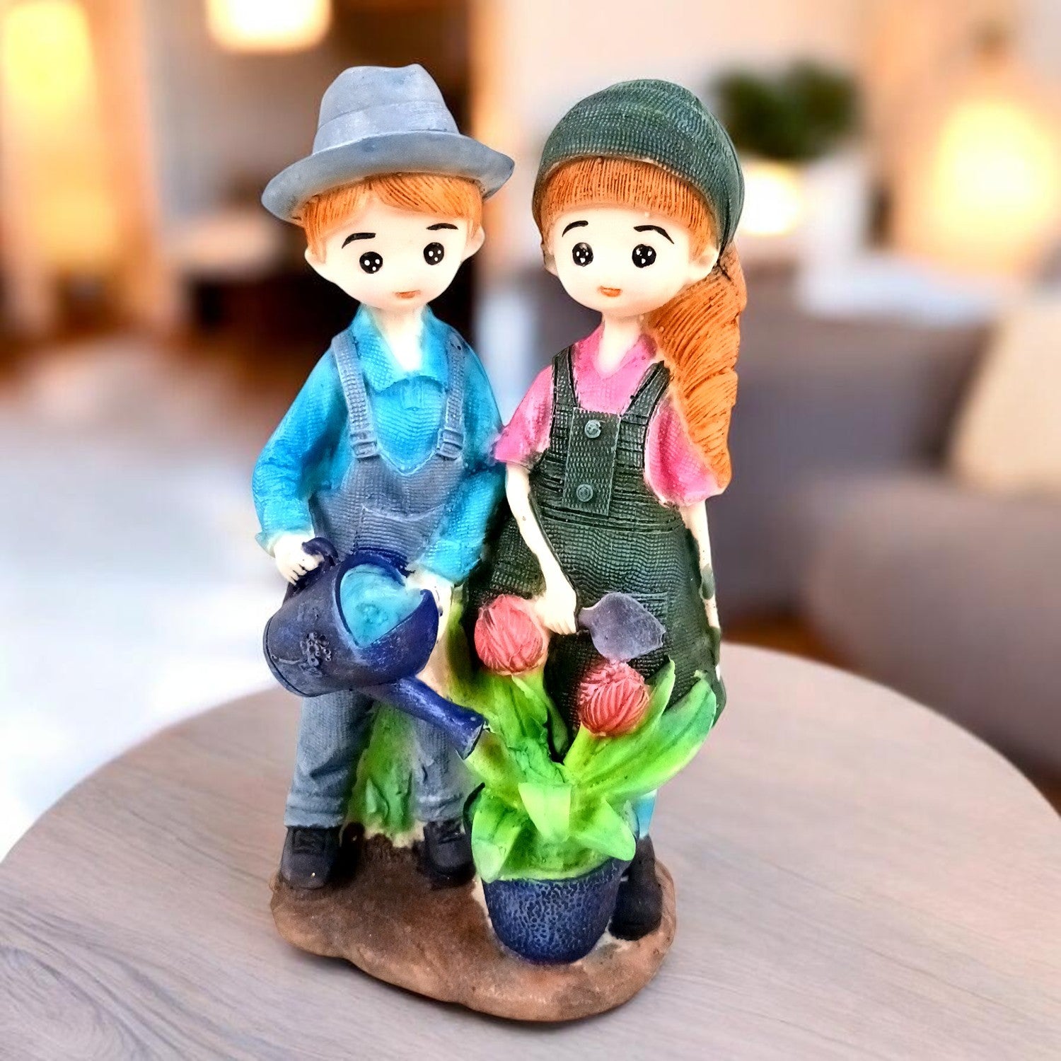 Romantic Couple Showpiece | Love Figurine Decorative Sculpture for Home Décor & Living Room | Valentine, Anniversary & Wedding Gift for Her & Him - 7 Inch - Apkamart