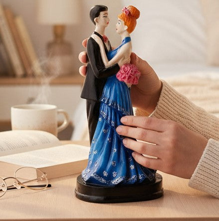 Romantic Couple Showpiece | Decorative Sculpture for Home Décor & Living Room For Love | Valentine, Anniversary & Wedding Gift for Her & Him - 9 Inch - Apkamart