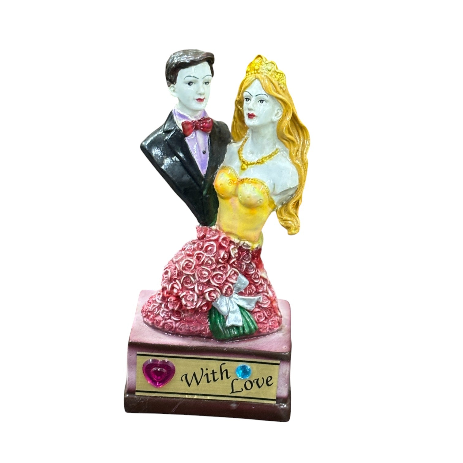 Couple Figurine Showpiece | Romantic Resin Sculpture | Perfect Decorative Gift for Anniversary, Wedding, Valentine’s Day & Home Decor - 10 Inch  - Apkamart