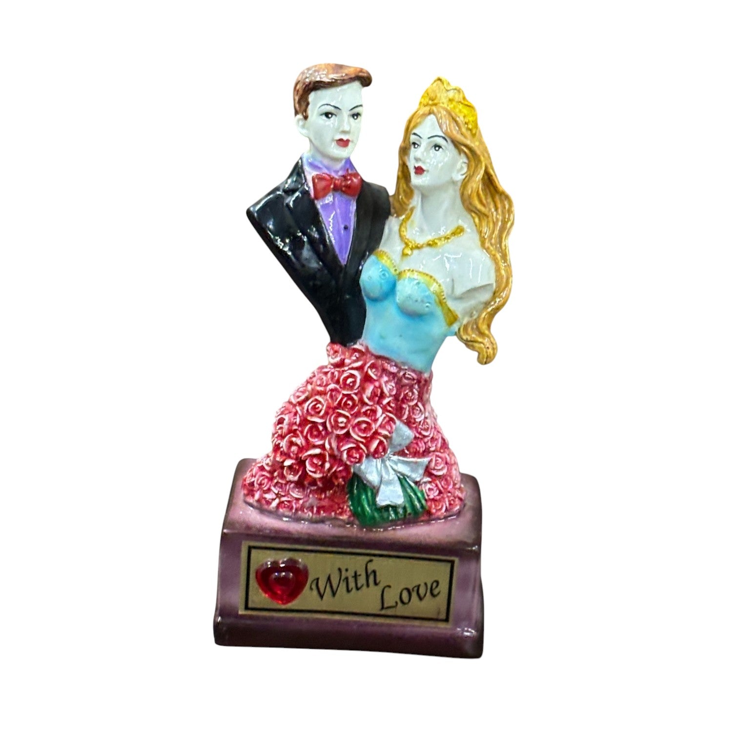Romantic Couple Showpiece | Love Figurine for Home Decor | Elegant Sculpture for Bedroom, Living Room & Gift for Anniversary, Wedding or Valentine’s Day - 10 Inch - Apkamart