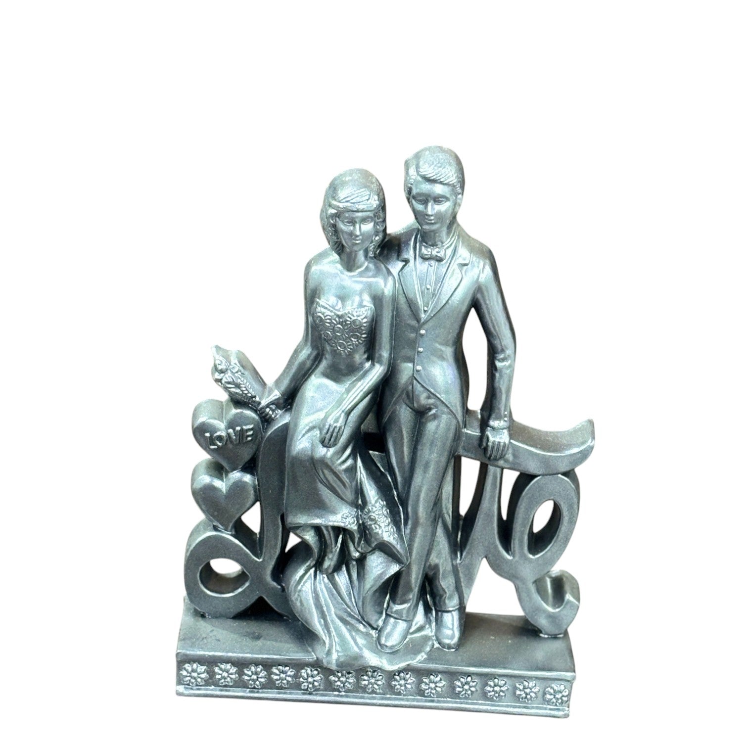 Romantic Couple Showpiece | Romantic Love Figurine | Decorative Plastic Sculpture for Home Decor & Living Room | Perfect Gift for Valentine, Anniversary & Wedding - 9 Inch - Apkamart