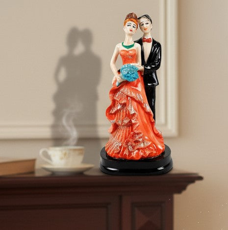 Romantic Couple Showpiece | Love Figurine Decorative Sculpture for Home Décor | Romantic Figurine for Living Room, Bedroom & Gifting - 9 Inch - Apkamart