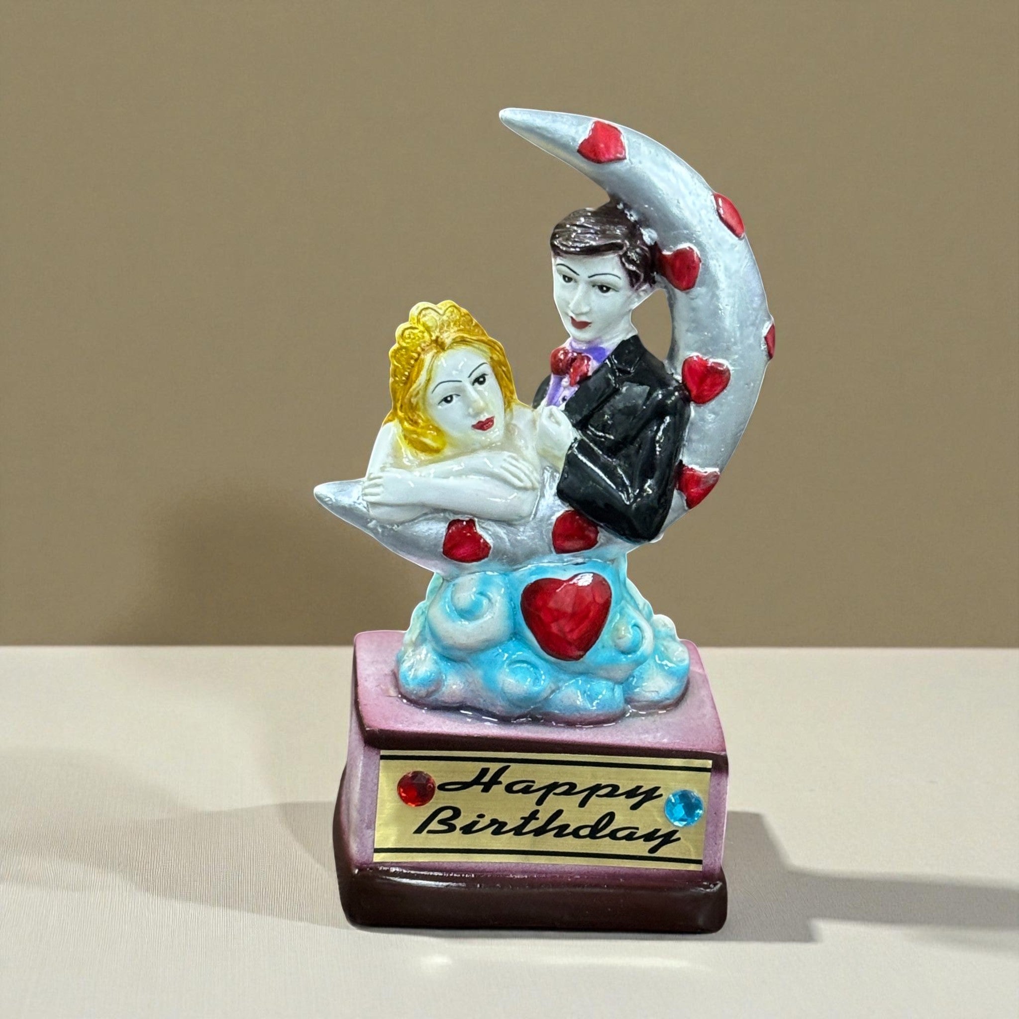 Couple Showpiece | Romantic Love Figurine | Decorative Resin Sculpture for Home Decor, Bedroom & Living Room | Perfect Gift for Anniversary & Valentine’s Day - 9 Inch - Apkamart