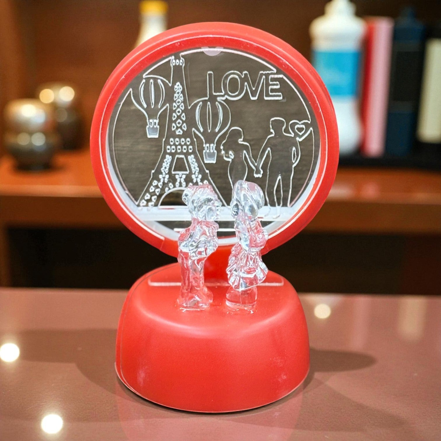 Romantic Couple Showpiece with LED Light | Decorative Love Figurine for Bedroom & Living Room Décor | Valentine, Anniversary & Wedding Gift for Couples - 6 Inch - Apkamart #Style_Design 2