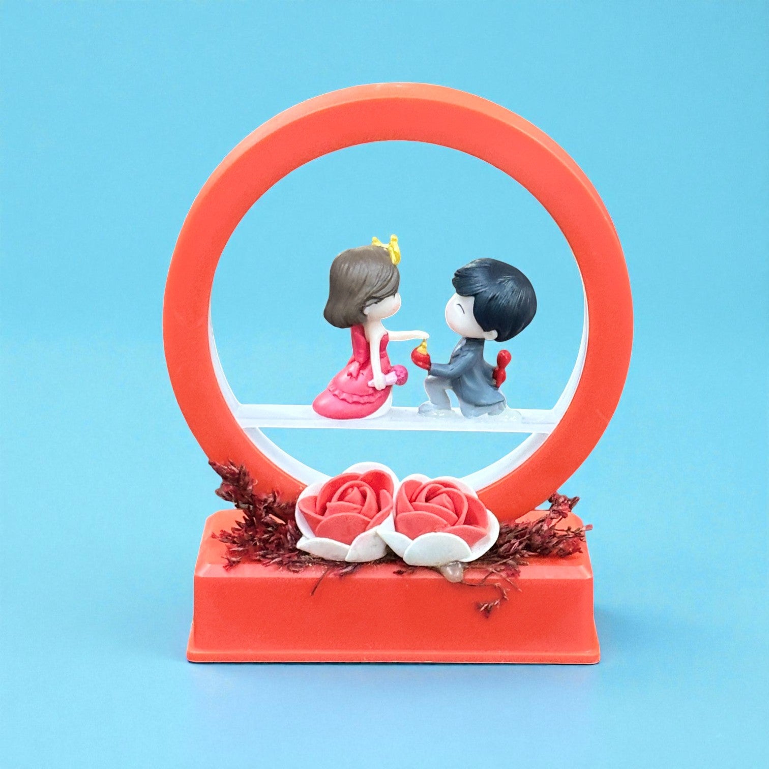 Couple Showpiece | Romantic Love Figurine | Decorative Plastic Sculpture for Home Decor, Bedroom & Living Room | Perfect Gift for Valentine, Anniversary & Wedding - 7 Inch - Apkamart