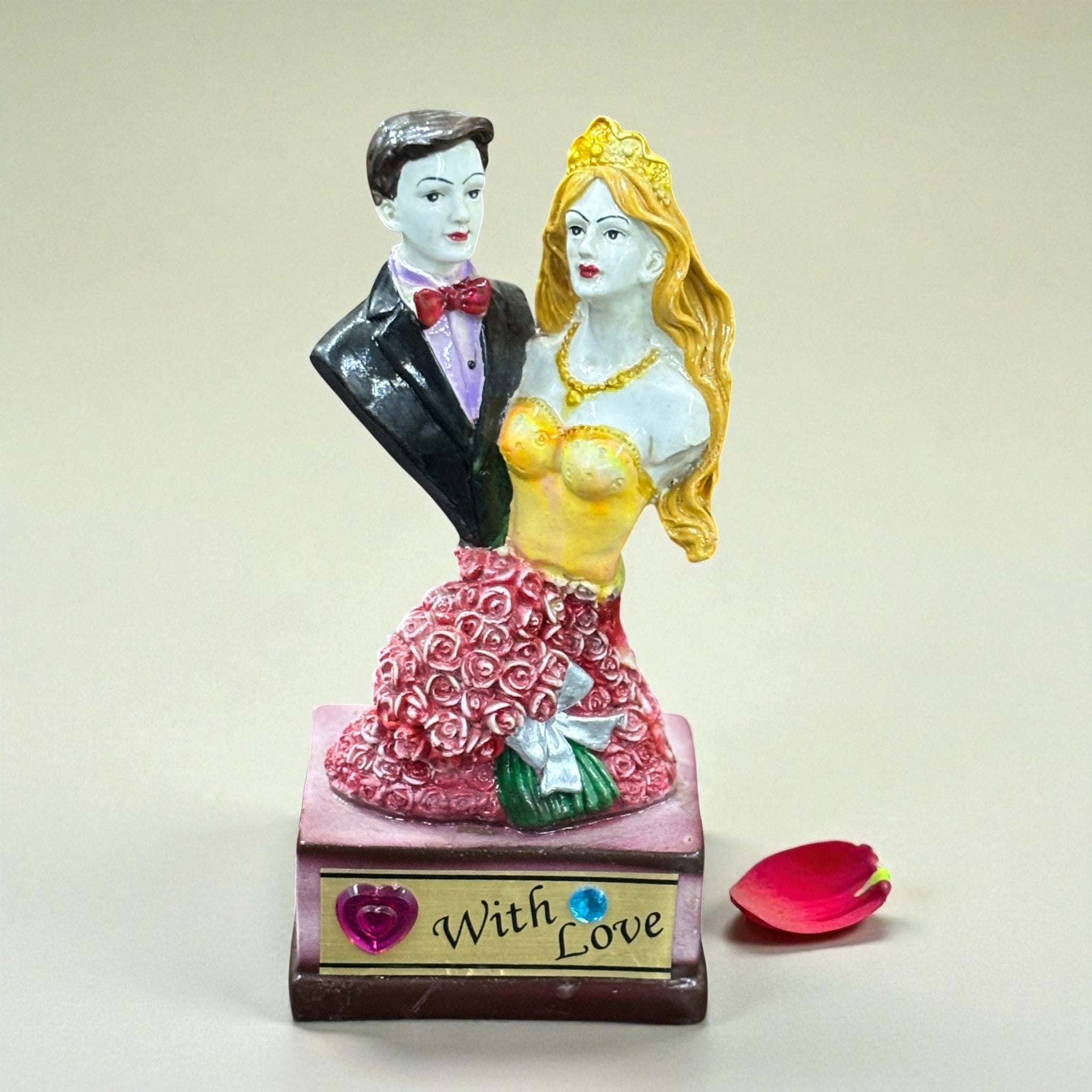 Couple Figurine Showpiece | Romantic Resin Sculpture | Perfect Decorative Gift for Anniversary, Wedding, Valentine’s Day & Home Decor - 10 Inch  - Apkamart