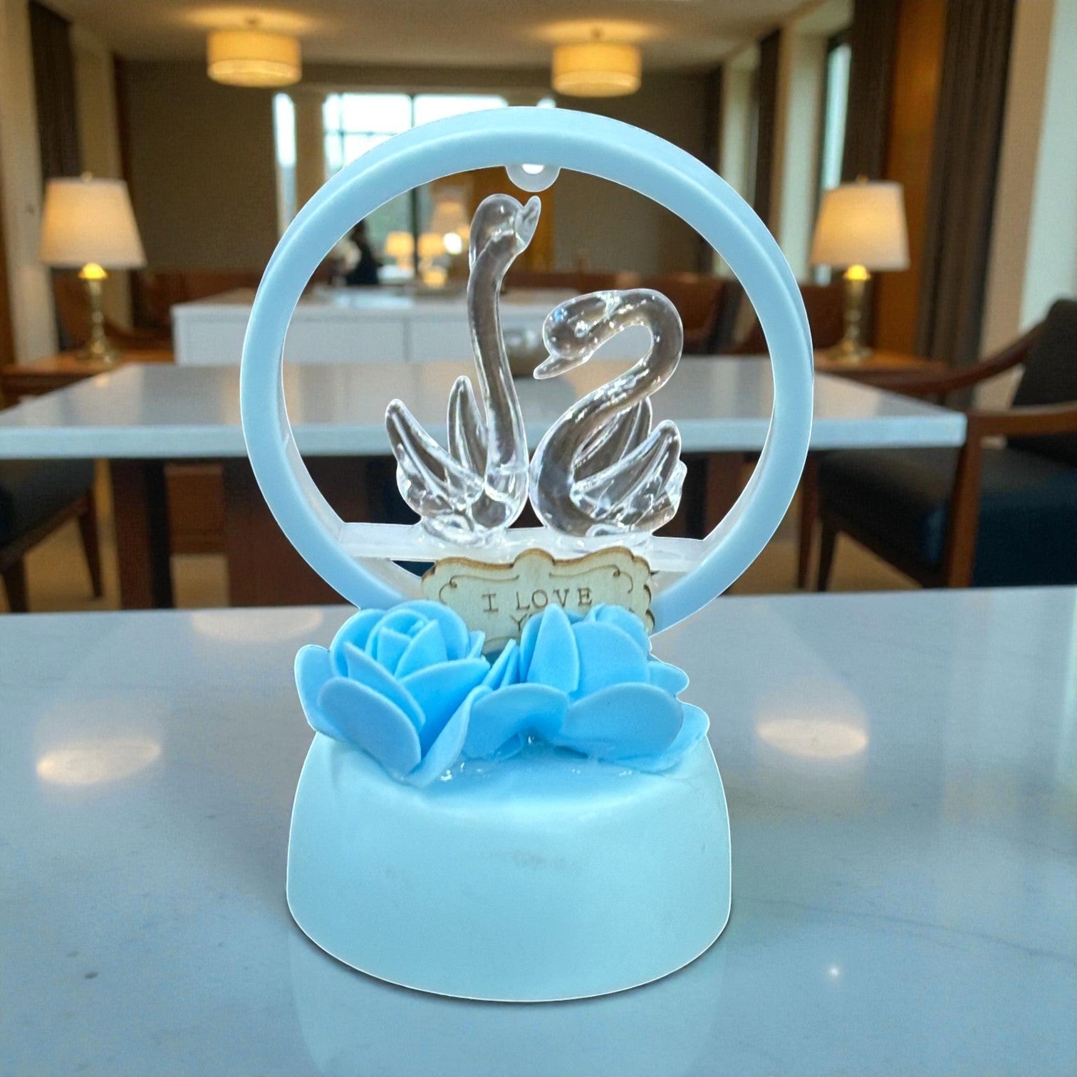 Romantic Couple Showpiece with LED Light | Decorative Love Figurine for Bedroom & Living Room Décor | Valentine, Anniversary & Wedding Gift for Couples - 6 Inch - Apkamart #Style_Design 1