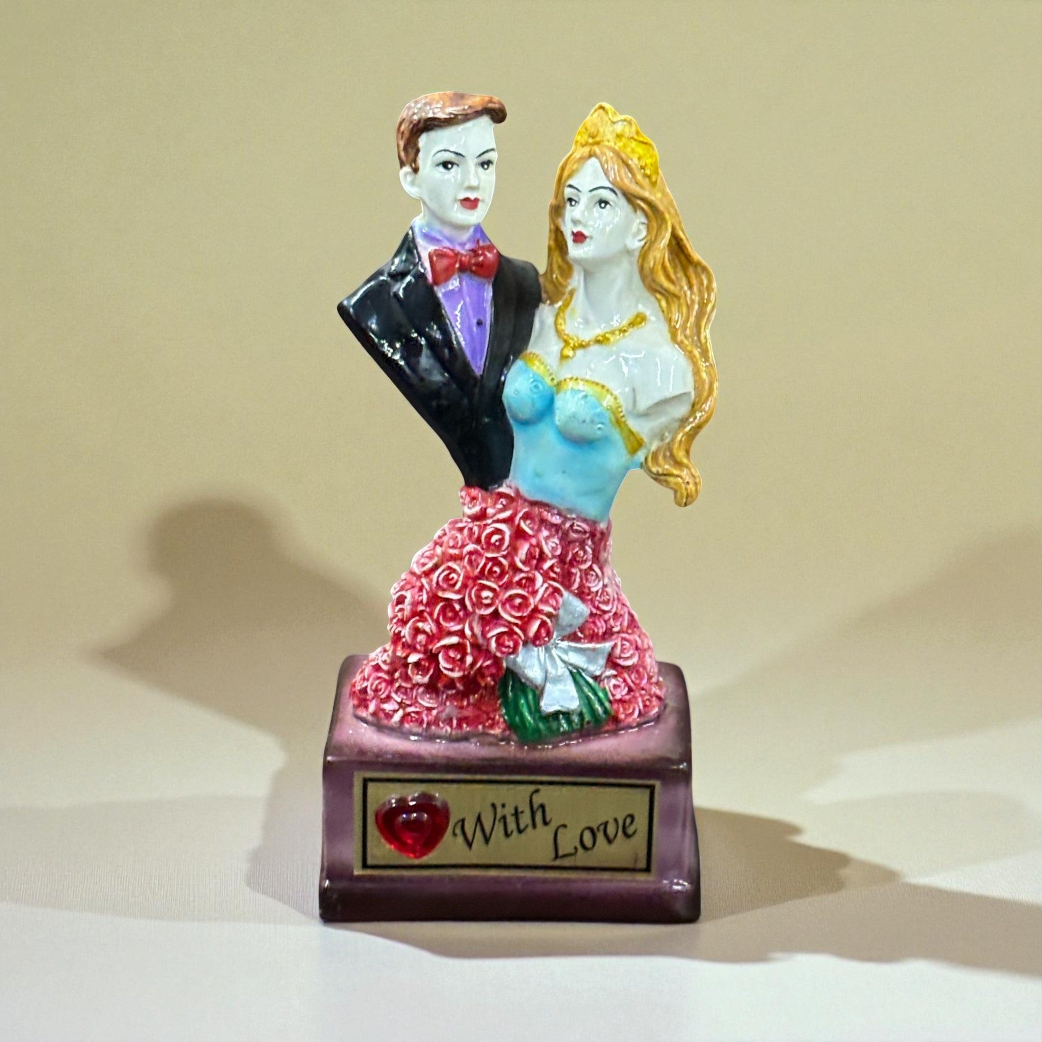Romantic Couple Showpiece | Love Figurine for Home Decor | Elegant Sculpture for Bedroom, Living Room & Gift for Anniversary, Wedding or Valentine’s Day - 10 Inch - Apkamart