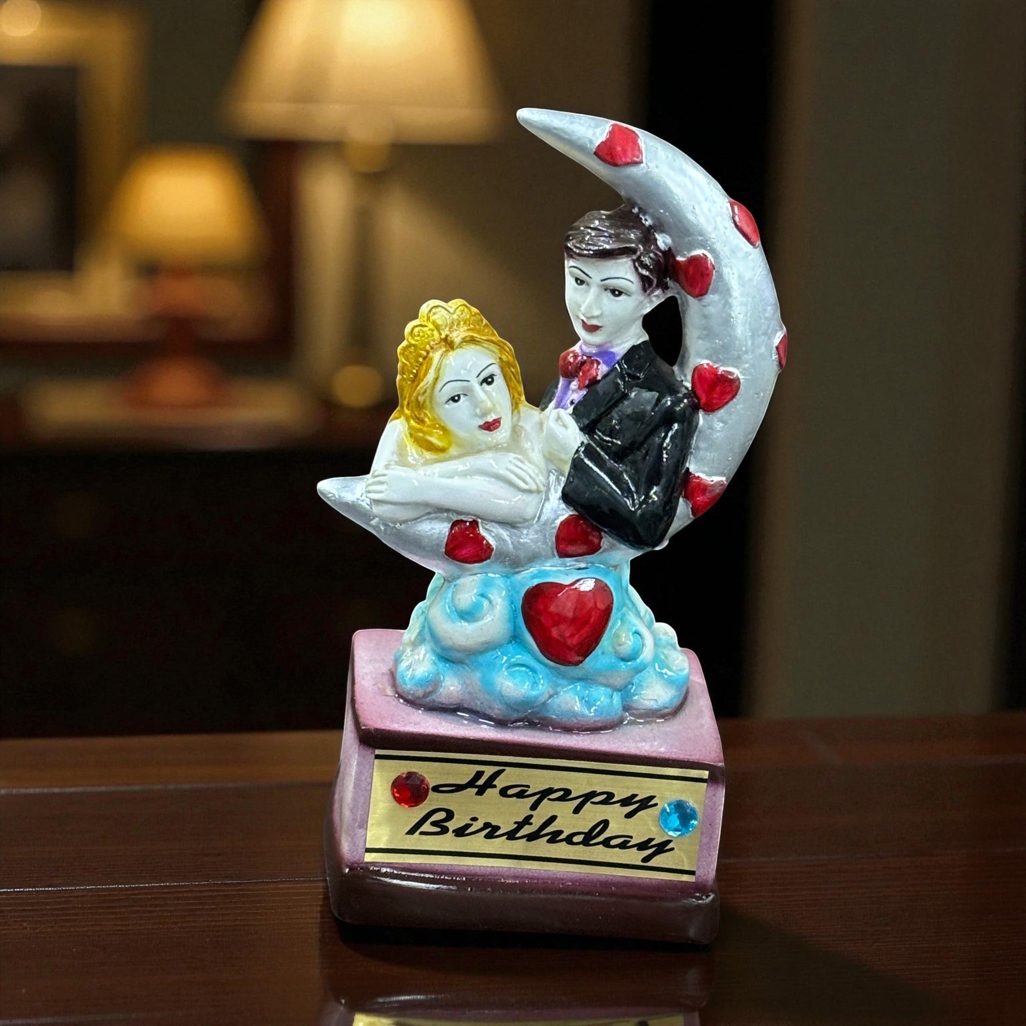Couple Showpiece | Romantic Love Figurine | Decorative Resin Sculpture for Home Decor, Bedroom & Living Room | Perfect Gift for Anniversary & Valentine’s Day - 9 Inch - Apkamart