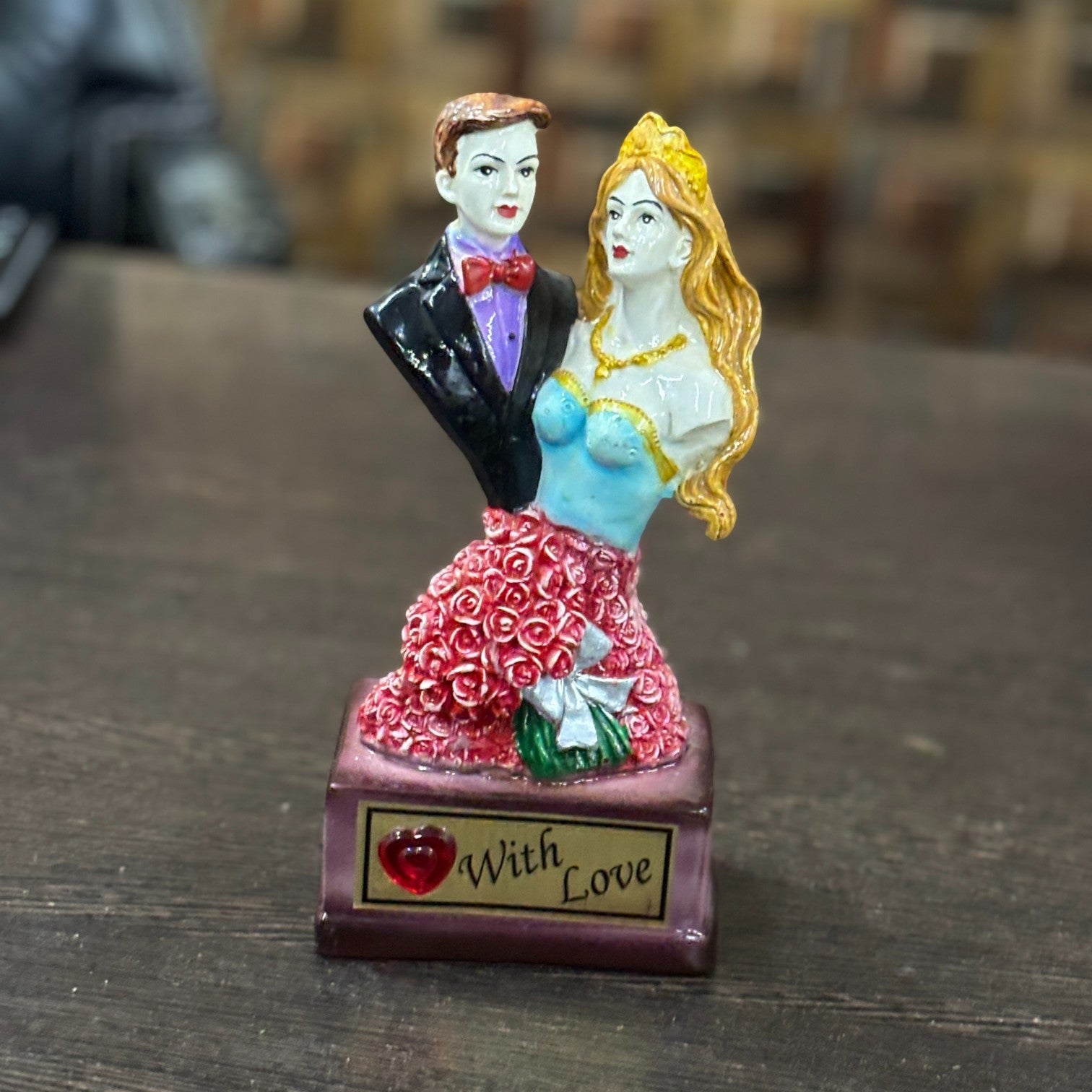 Romantic Couple Showpiece | Love Figurine for Home Decor | Elegant Sculpture for Bedroom, Living Room & Gift for Anniversary, Wedding or Valentine’s Day - 10 Inch - Apkamart