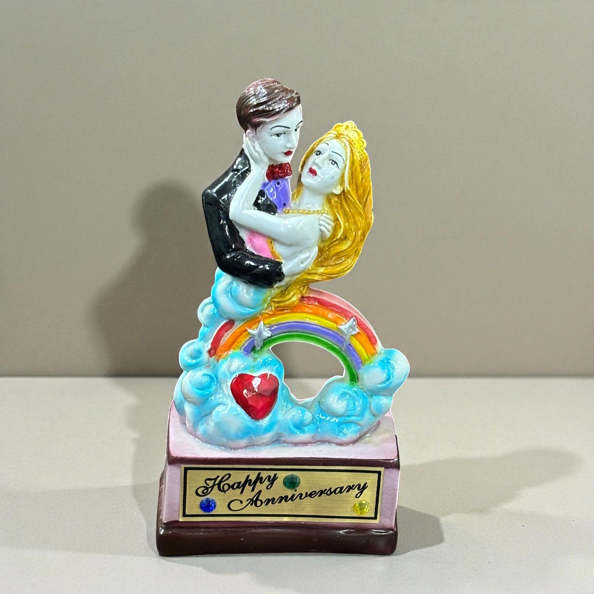 Couple Showpiece | Romantic Love Sculpture | Elegant Home Decor Gift for Living Room, Bedroom, Anniversary & Valentine’s Day - 9 Inch  - Apkamart