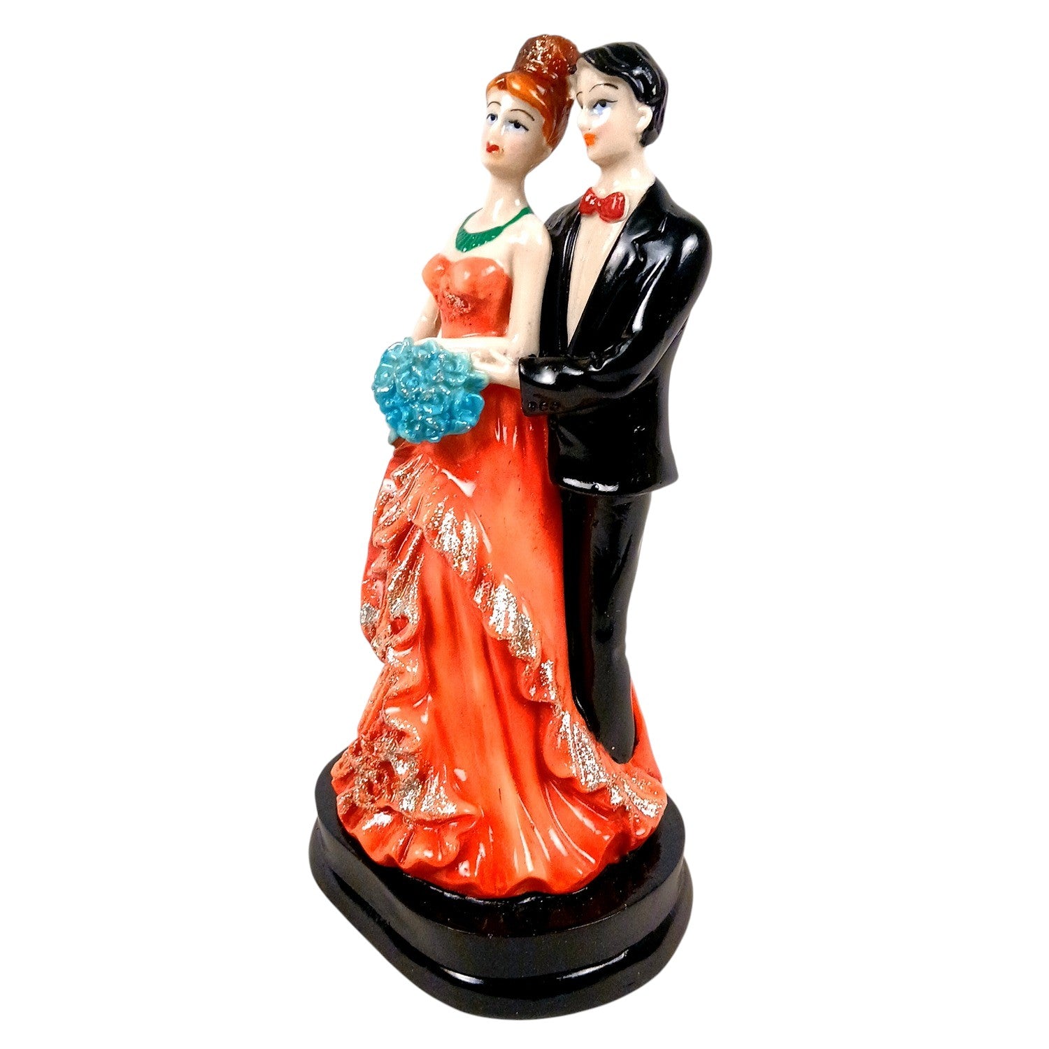 Romantic Couple Showpiece | Love Figurine Decorative Sculpture for Home Décor | Romantic Figurine for Living Room, Bedroom & Gifting - 9 Inch - Apkamart