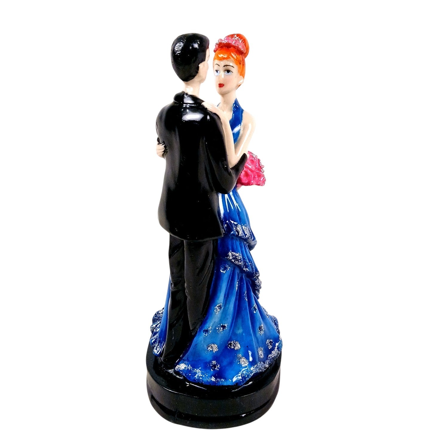 Romantic Couple Showpiece | Decorative Sculpture for Home Décor & Living Room For Love | Valentine, Anniversary & Wedding Gift for Her & Him - 9 Inch - Apkamart