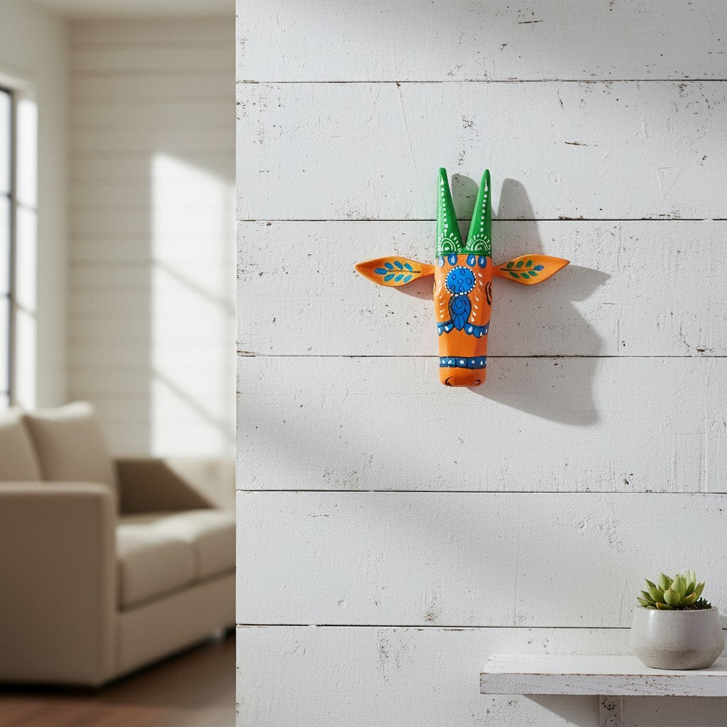 Cow Head Wall Hanging For Home Decor - 6 Inch - Apkamart