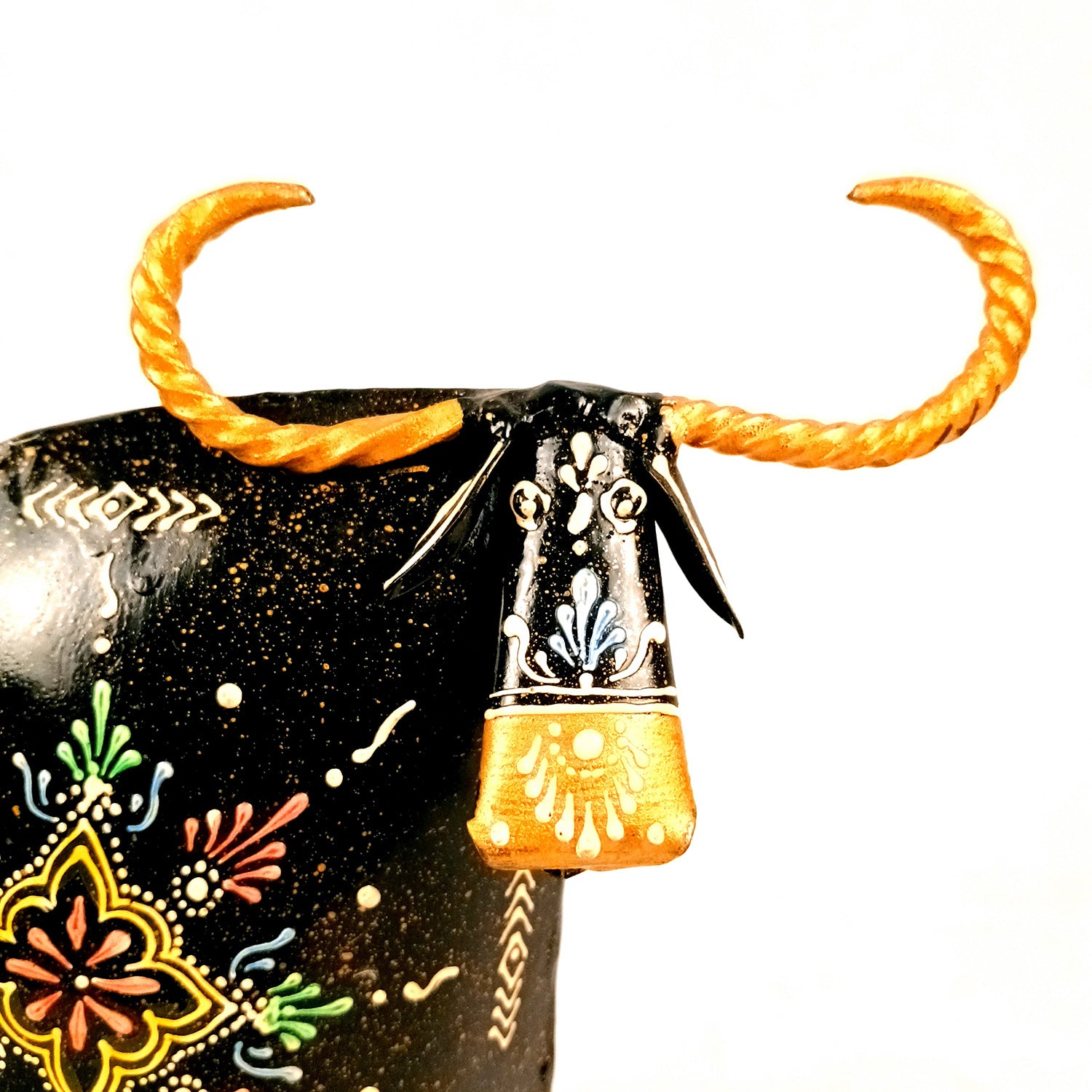 Cow Showpiece Statue | Decorative Metal Tribal Cow Showpiece - for Home Decor, Table, Living Room, Office & Gift - 9 Inch - Apkamart