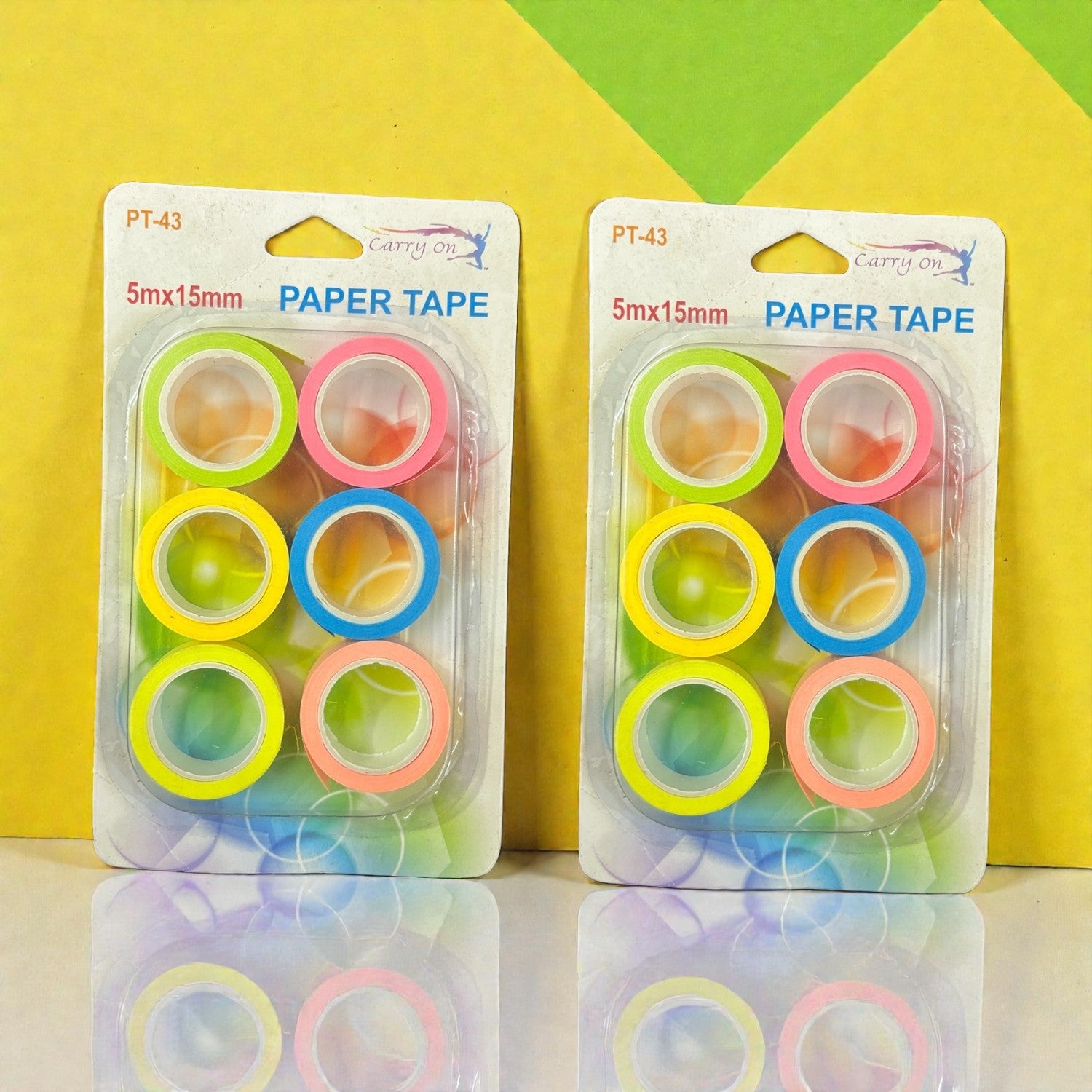 Colorful Craft Tape for Kids DIY Artwork | Designer Decorative Tape for Scrapbooking Journaling School Creations | Creative Tape Rolls for Return Gift Kits - pkamart #Style_Pack Of 2