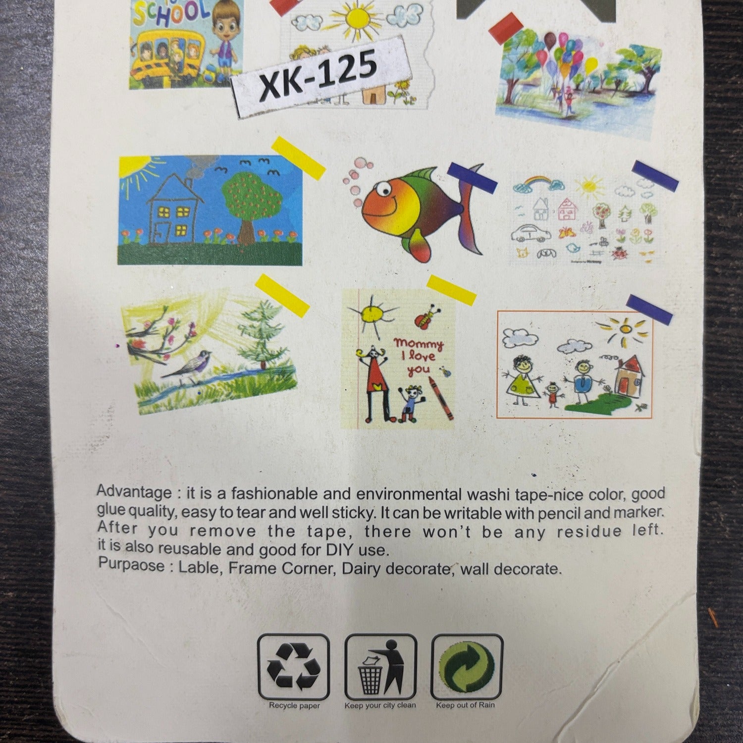 Colorful Craft Tape for Kids DIY Artwork | Designer Decorative Tape for Scrapbooking Journaling School Creations | Creative Tape Rolls for Return Gift Kits