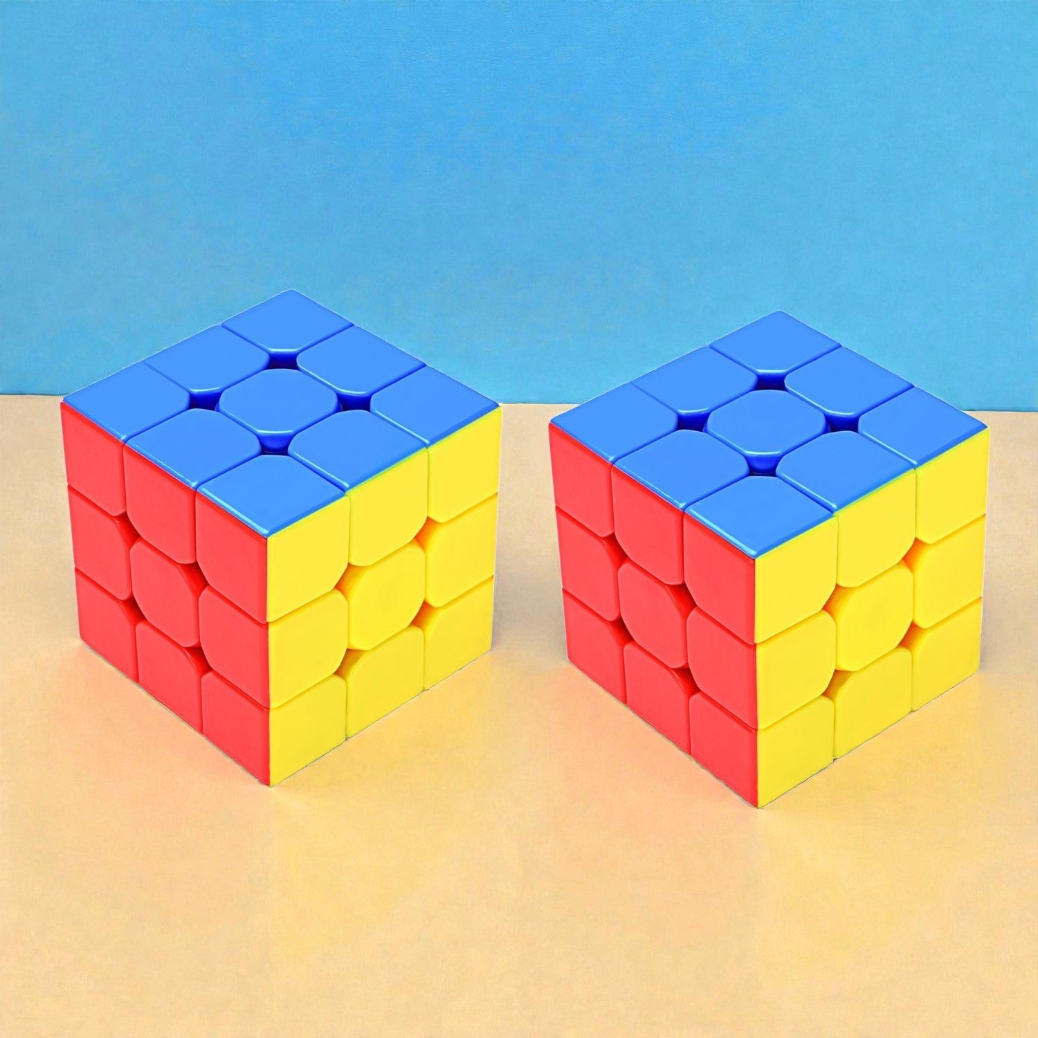 Rubik Cube for Kids | Magic Puzzle Cube Toy for Boys & Girls | Smooth Speed Rotation, Brain Booster, Educational Logic Game | Perfect for School, Travel & Return Gifts - Apkamart #Style_Pack Of 2