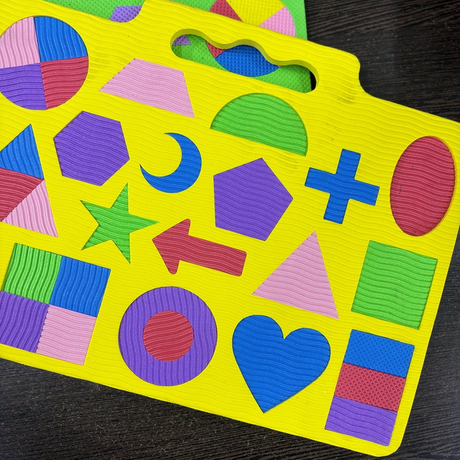 Cutout Games Foam Shapes Learning Boards for Kids | Interlocking Puzzle Board for Toddlers | Educational Shape Matching Toy for Early Learning Preschool Kids - Pack of 1 - Apkamart