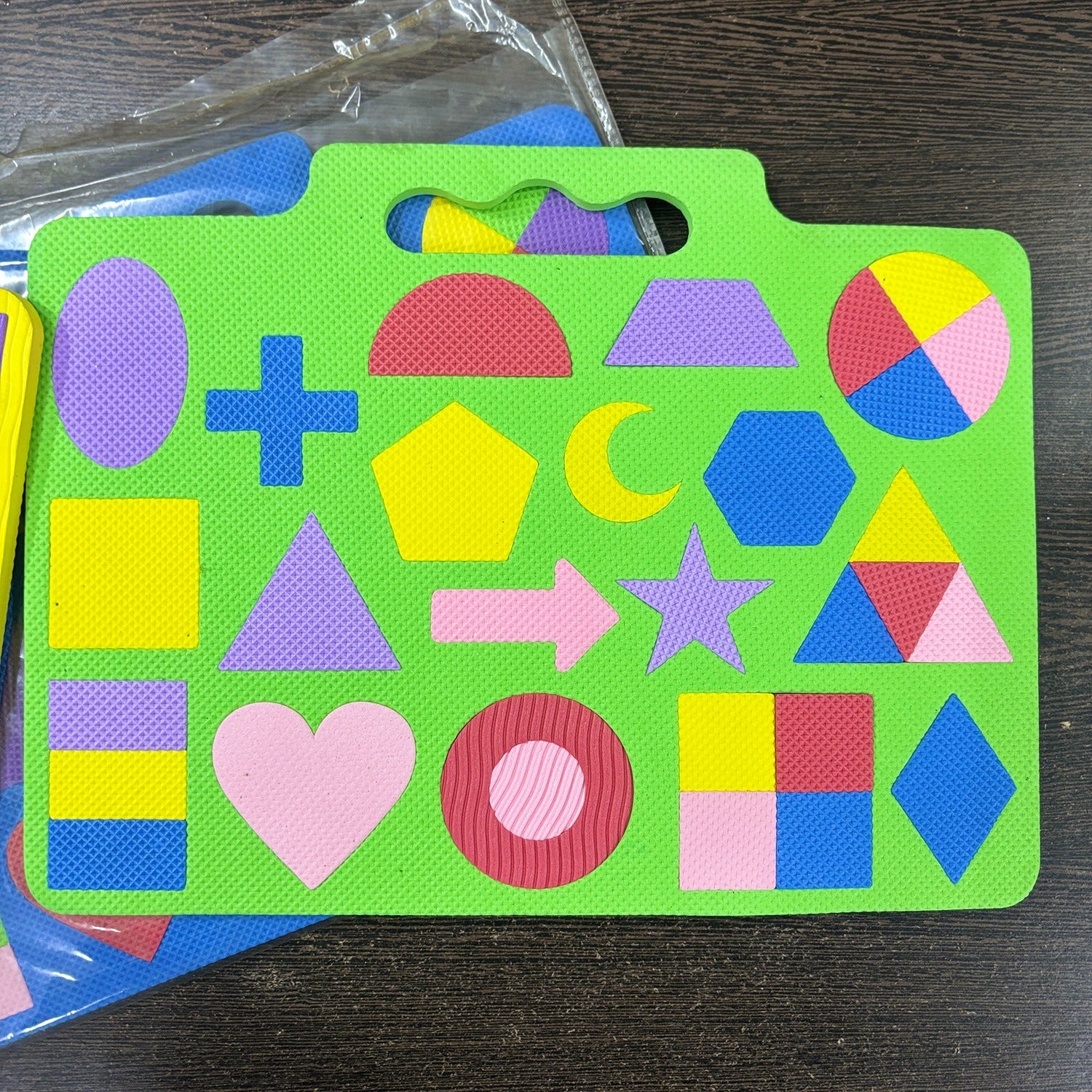 Cutout Games Foam Shapes Learning Boards for Kids | Interlocking Puzzle Board for Toddlers | Educational Shape Matching Toy for Early Learning Preschool Kids - Pack of 1 - Apkamart