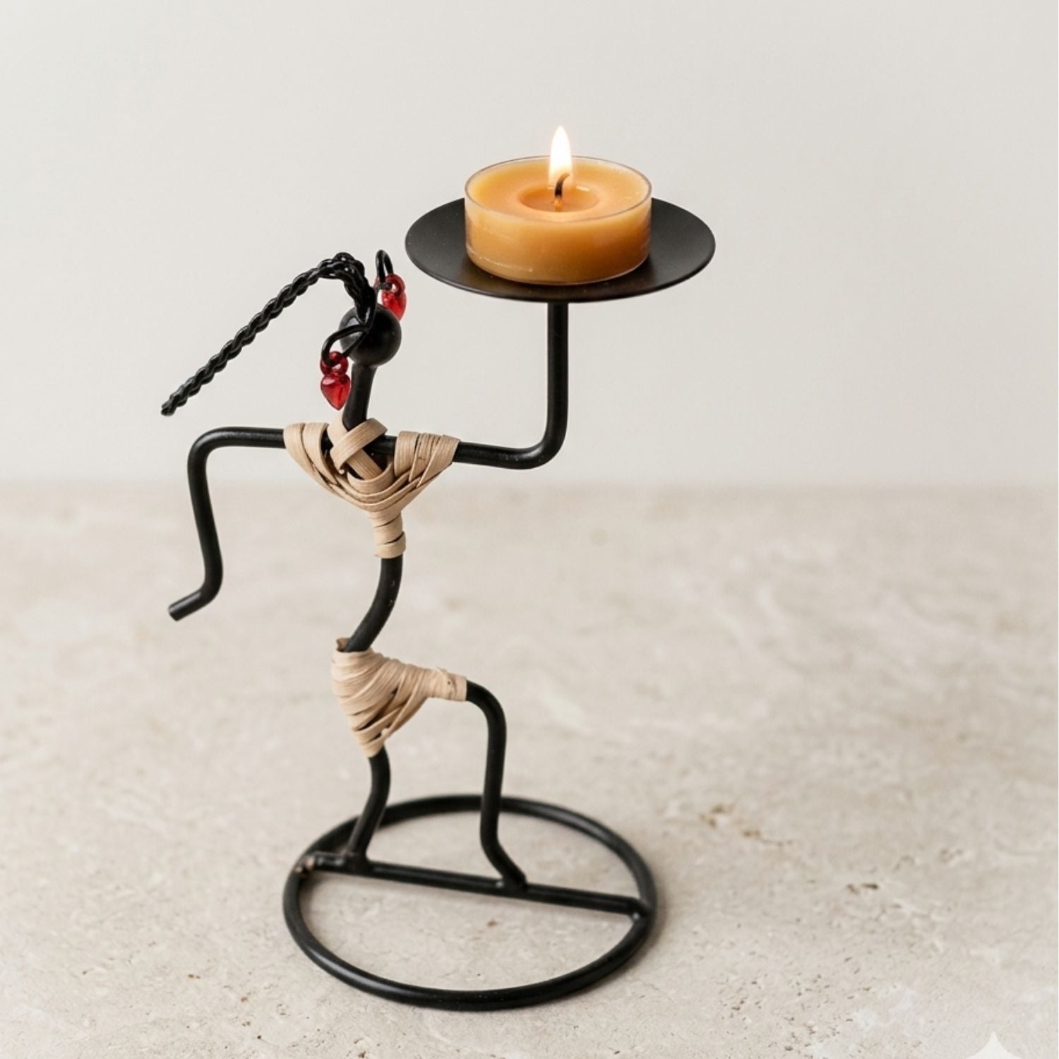Dancing Lady Figurine Candle Holder Mini - 5 Inch