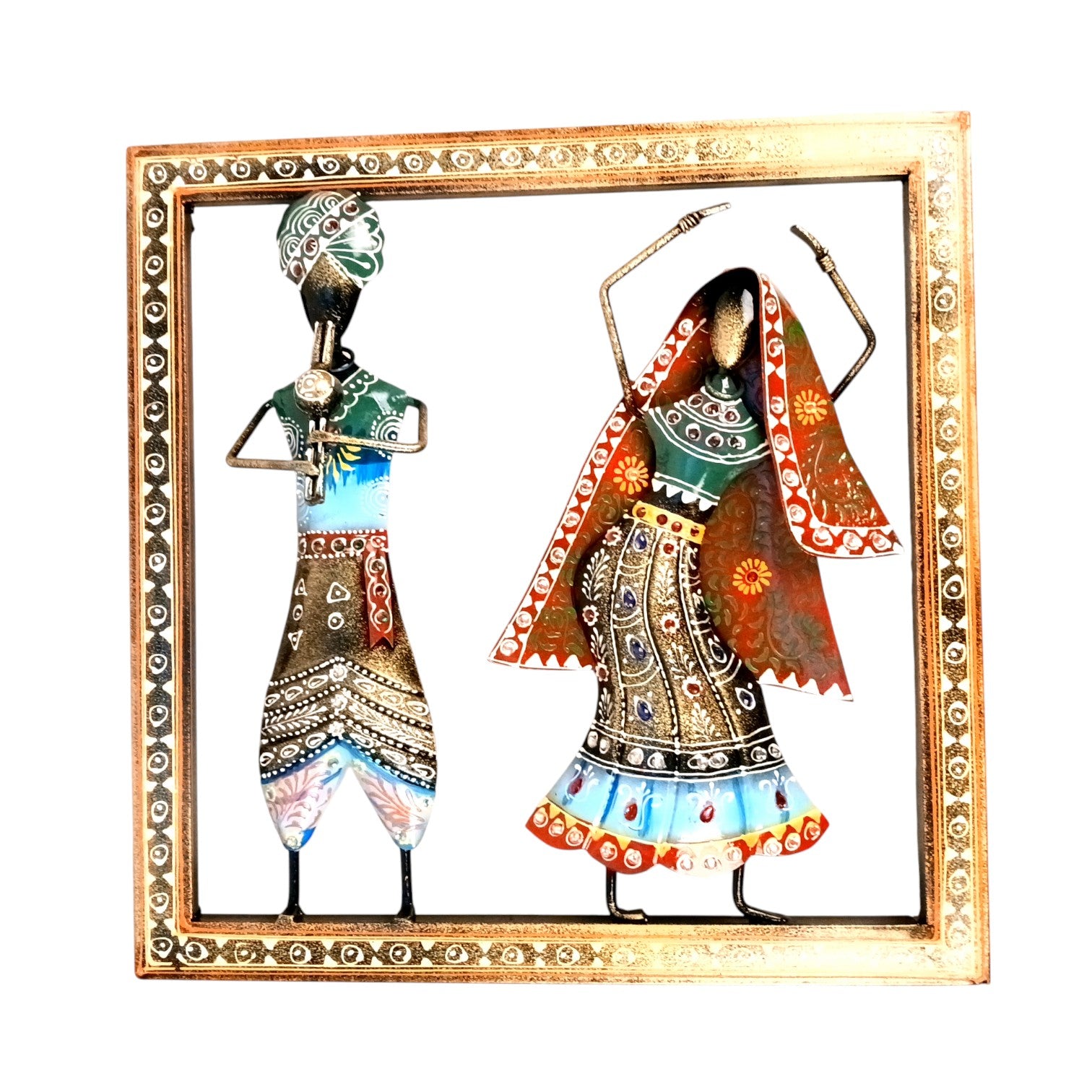 Dancing Couple Wall Hanging | Decorative Wall Art Showpiece | Wall Decor for Living Room, Entrance, Home & Office Decoration | Traditional Wall Hanging Gift - 14 Inch - Apkamart