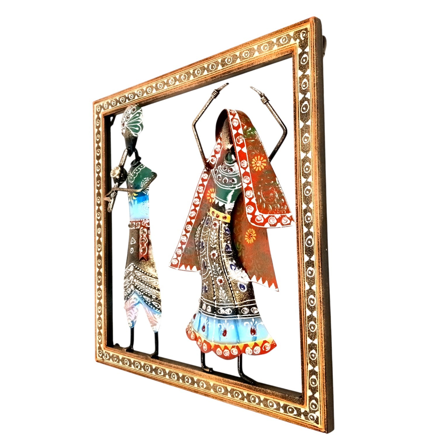 Dancing Couple Wall Hanging | Decorative Wall Art Showpiece | Wall Decor for Living Room, Entrance, Home & Office Decoration | Traditional Wall Hanging Gift - 14 Inch - Apkamart