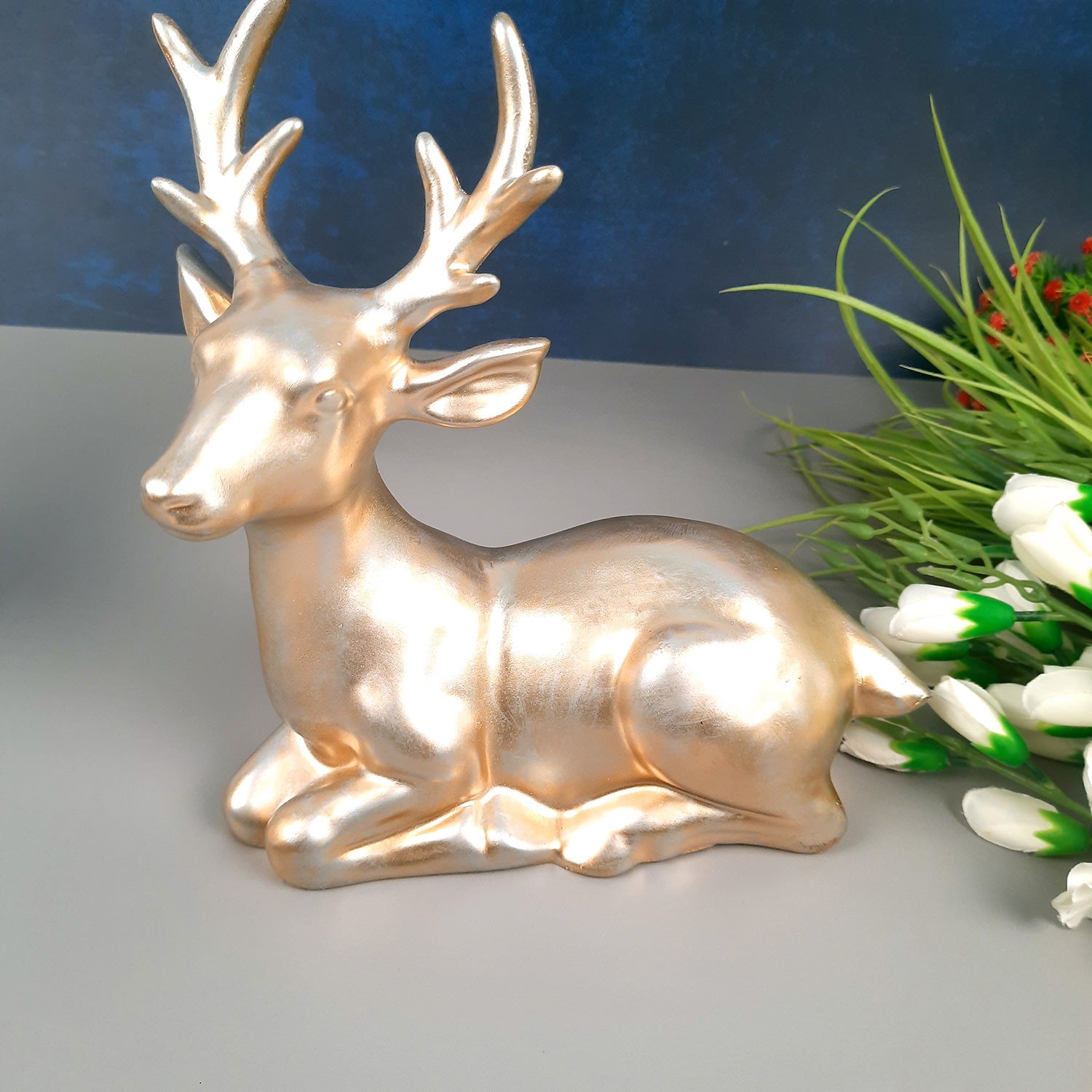 Deer Couple Showpiece | Reindeer Statue | Animal Figurines - for Home Decor, Garden, Balcony, Living Room & Gifts - Apkamart #Style_Style 2