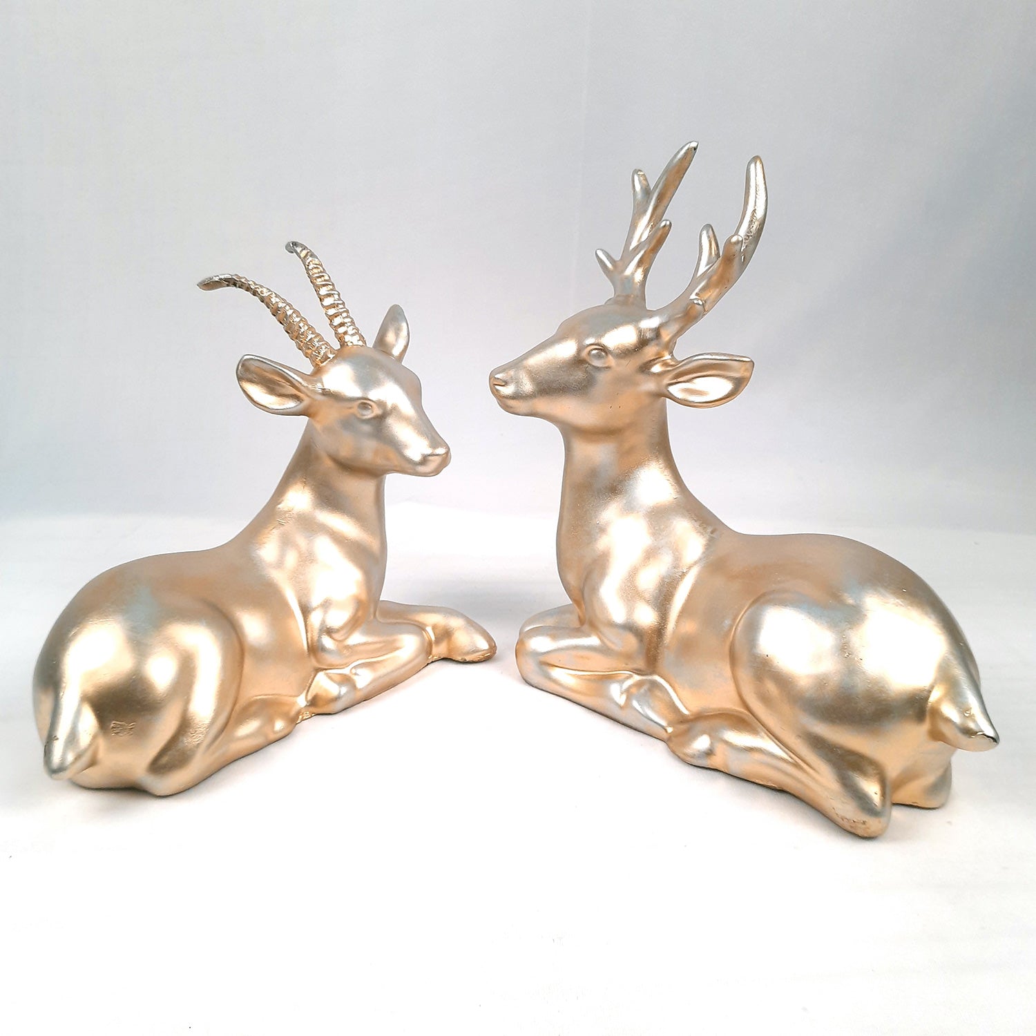 Deer Couple Showpiece | Reindeer Statue | Animal Figurines - for Home Decor, Garden, Balcony, Living Room & Gifts - Apkamart #Style_Style 1