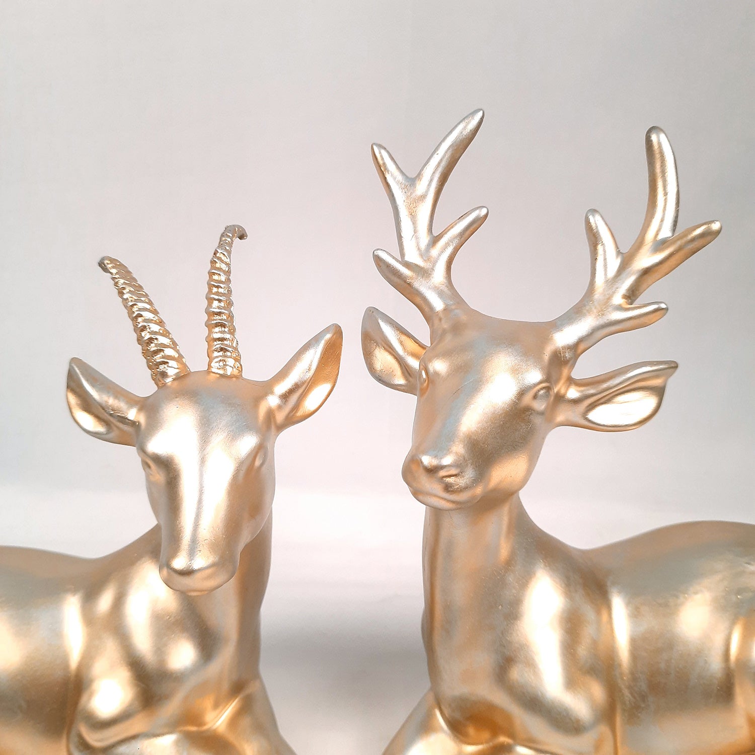 Deer Couple Showpiece | Reindeer Statue | Animal Figurines - for Home Decor, Garden, Balcony, Living Room & Gifts - Apkamart #Style_Style 1