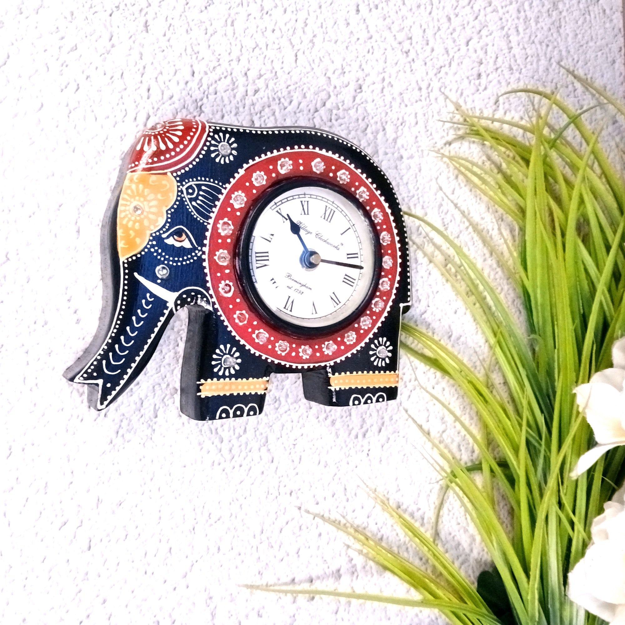 Desk Clock – Table Clock for Home & Office Decor | Elephant Shape Modern Desk Timepiece for Living Room, Bedroom, Study & Gifting - 7 Inch - Apkamart