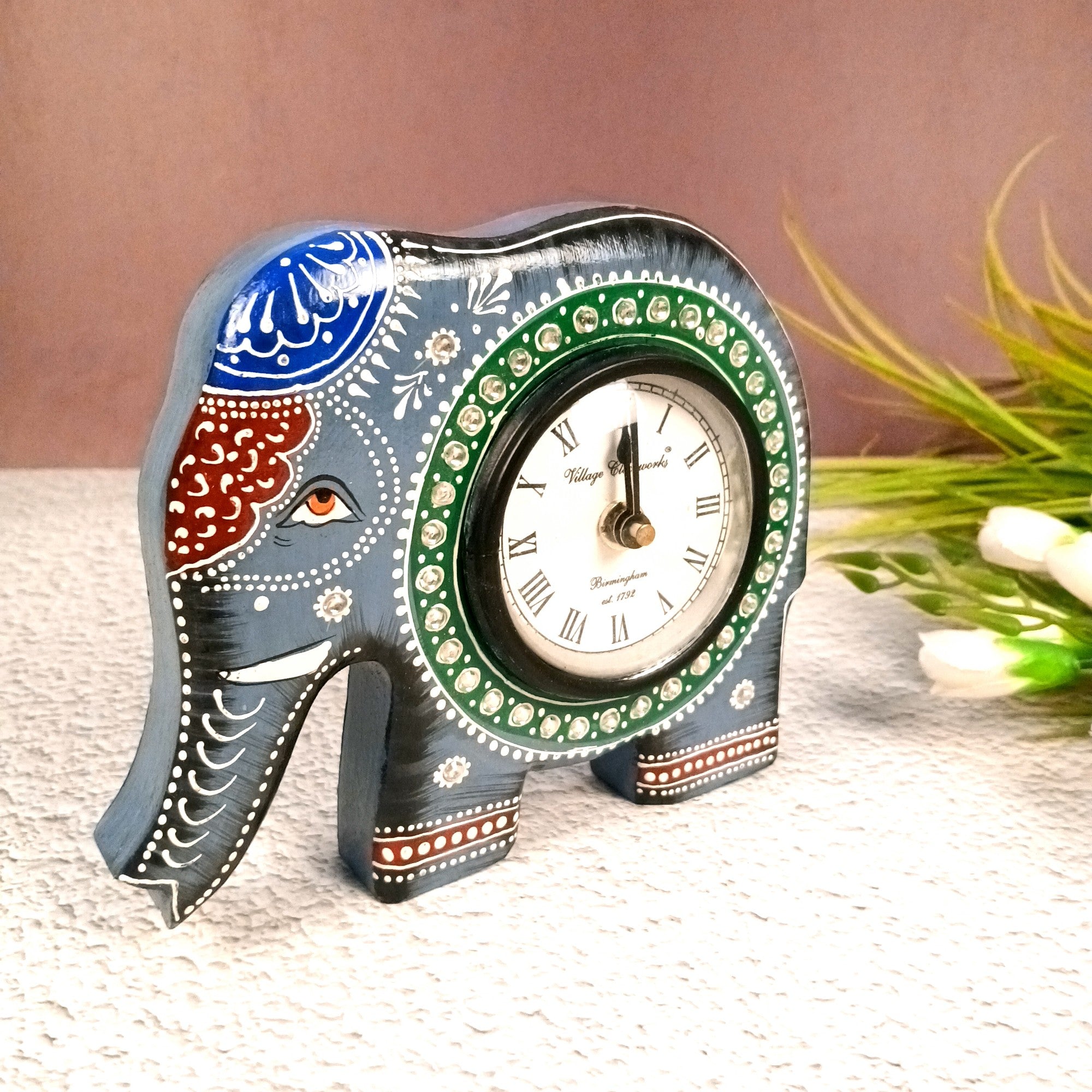 Desk Clock for Home & Office | Elephant Shape Modern Desk Timepiece for Living Room, Bedroom, Study & Gifting - 7 Inch - Apkamart