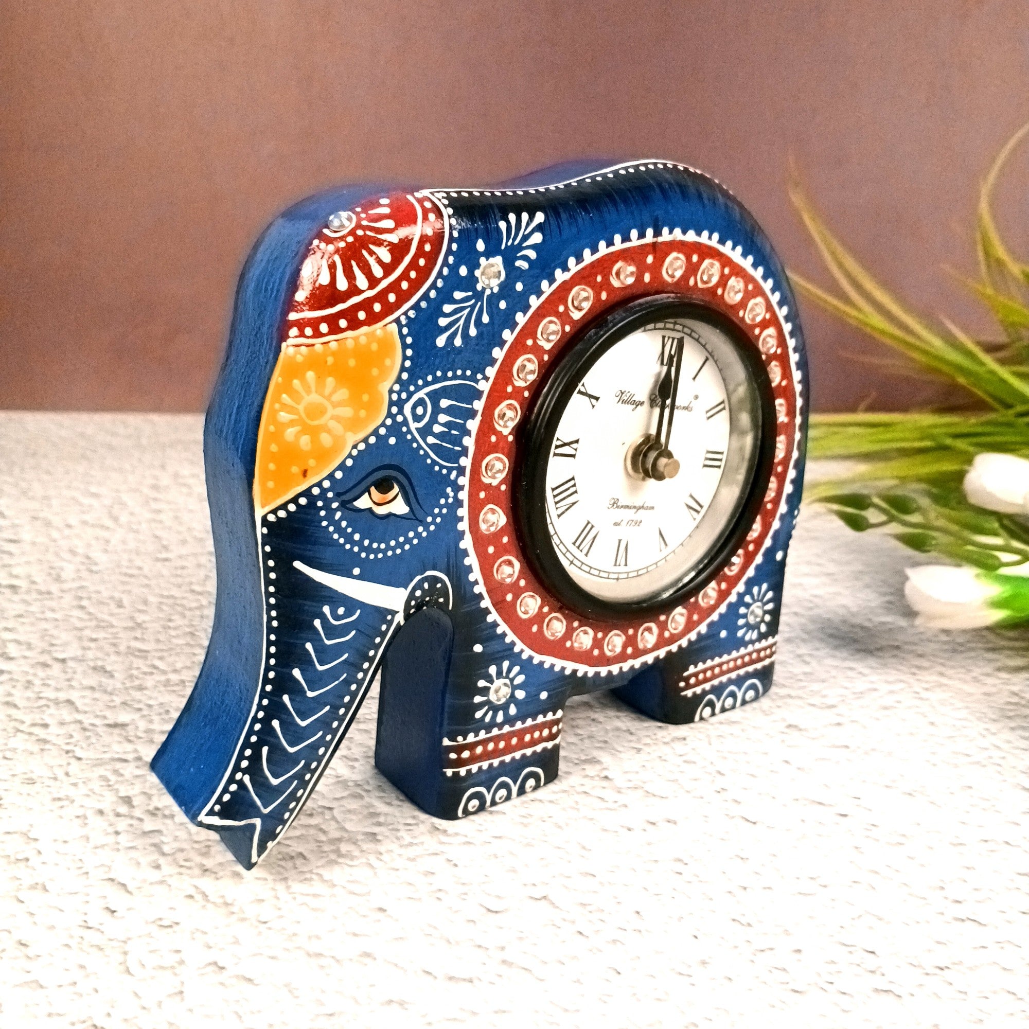 Elephant Shape Desk Clock – Table Clock for Home & Office Decor | Modern Desk Timepiece for Living Room, Bedroom, Study & Gifting - 7 Inch - Apkamart