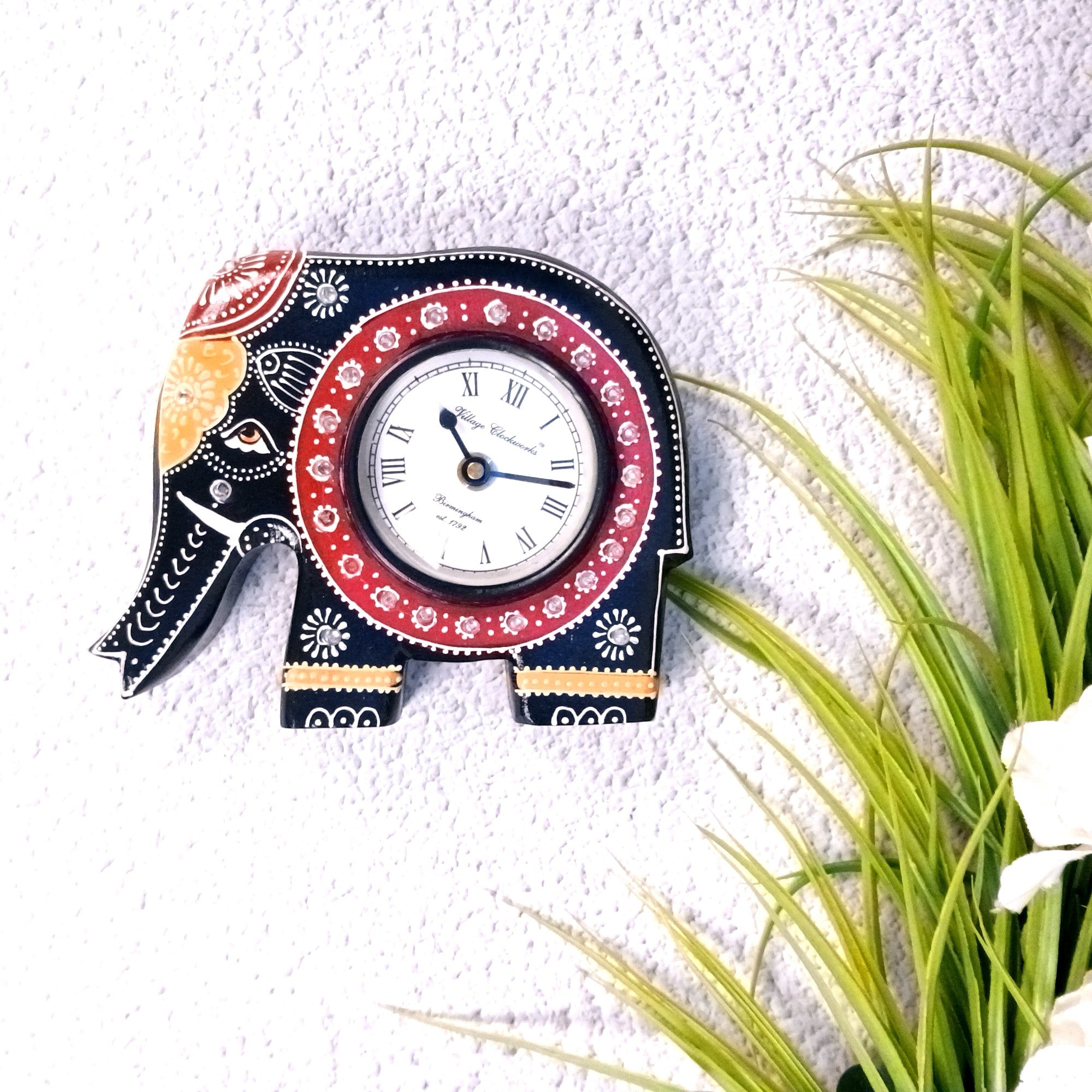 Desk Clock – Table Clock for Home & Office Decor | Elephant Shape Modern Desk Timepiece for Living Room, Bedroom, Study & Gifting - 7 Inch - Apkamart