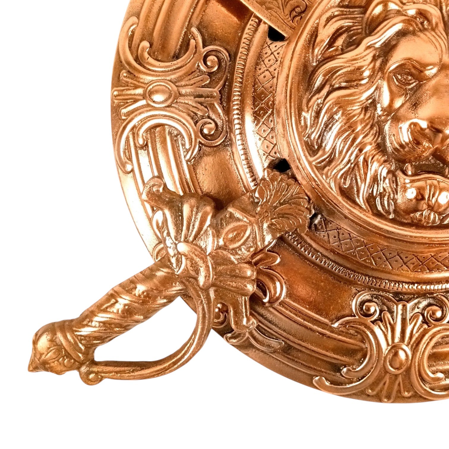 Lion Face Design Dhal Talwar Wall Hanging | Decorative Alloy Sword & Shield Wall Art | Traditional Warrior Showpiece for Home, Living Room, Office & Mandir Decor - 17 Inch - Apkamart