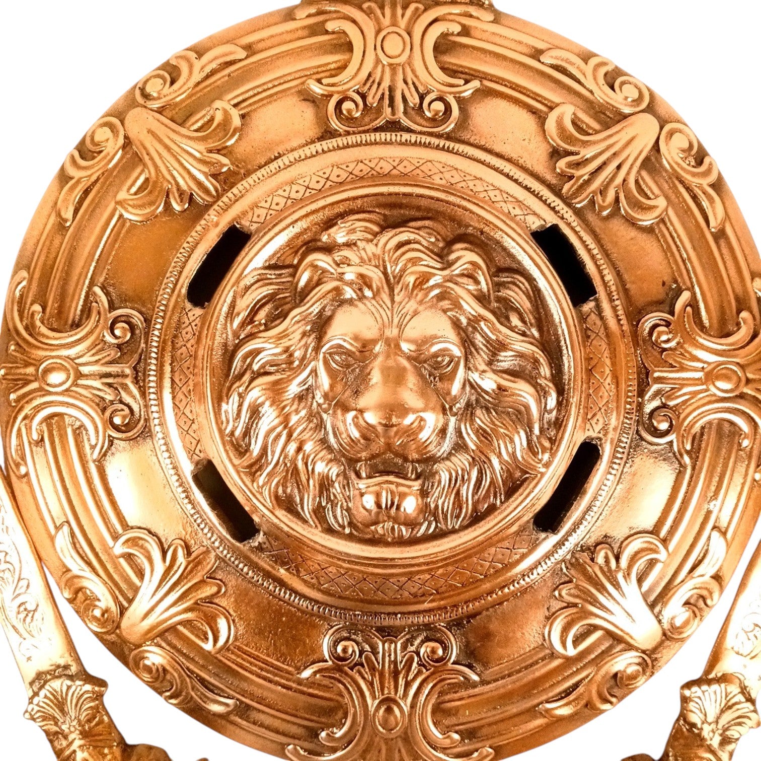 Lion Face Design Dhal Talwar Wall Hanging | Decorative Alloy Sword & Shield Wall Art | Traditional Warrior Showpiece for Home, Living Room, Office & Mandir Decor - 17 Inch - Apkamart