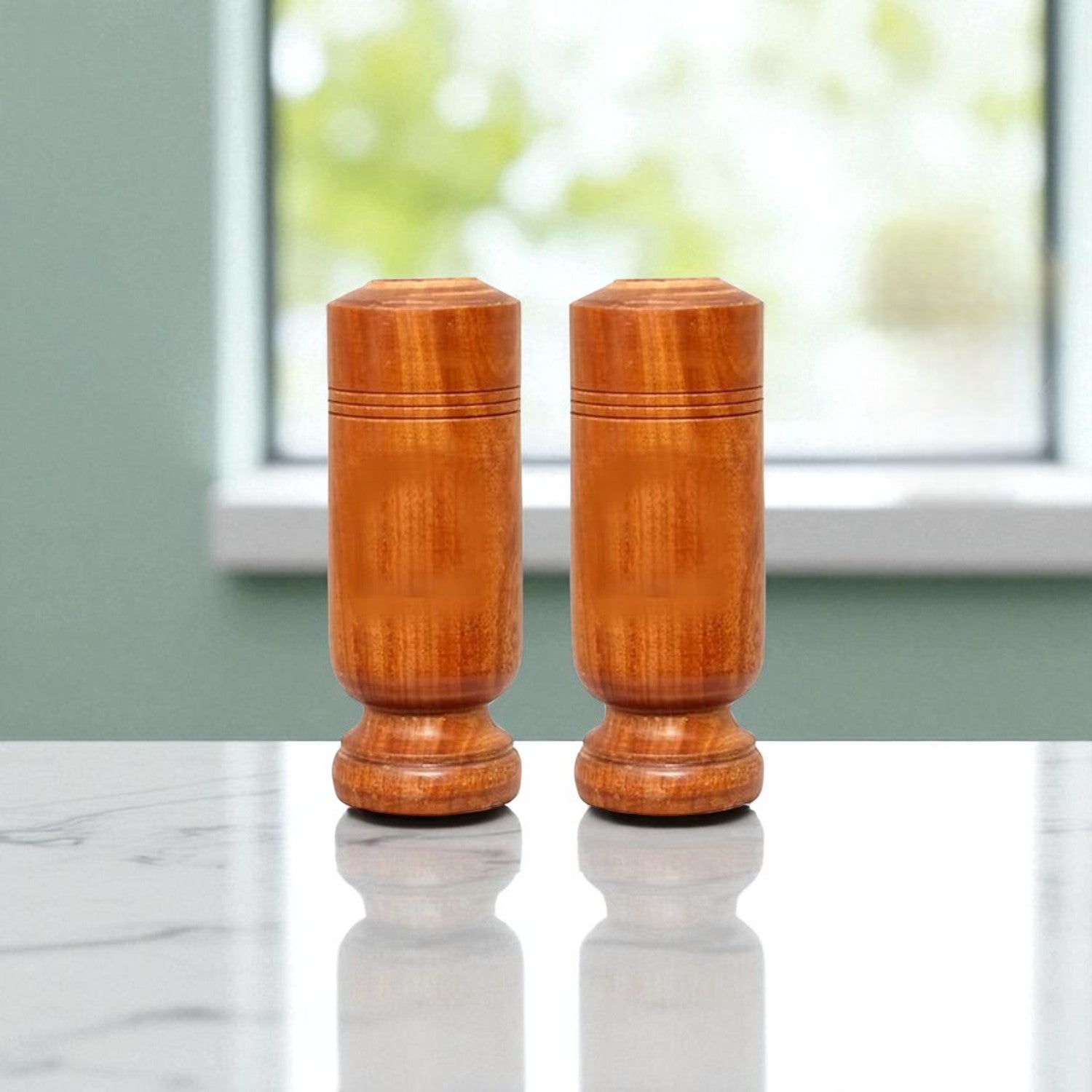 Vijaysar Wood Glass for Diabetes | Ayurvedic Glass / Tumbler | Vijaysar Wood Glass | Lakdi Ka Glass | Herbal Tumbler | Bija Glass - 7 Inch (pack of 2) - Apkamart
