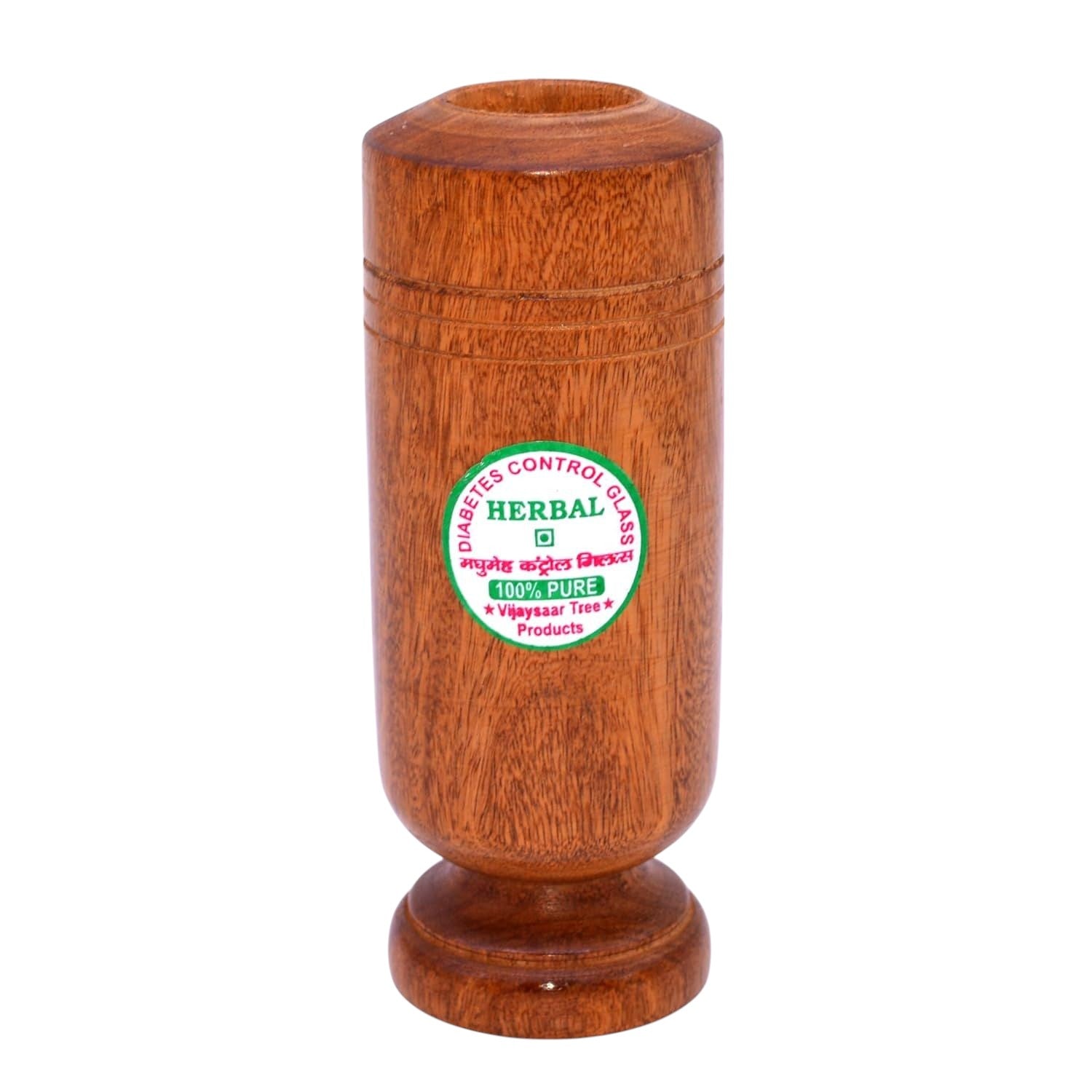 Vijaysar Wood Glass for Diabetes | Ayurvedic Glass / Tumbler | Vijaysar Wood Glass | Lakdi Ka Glass | Herbal Tumbler | Bija Glass - 7 Inch  - Apkamart