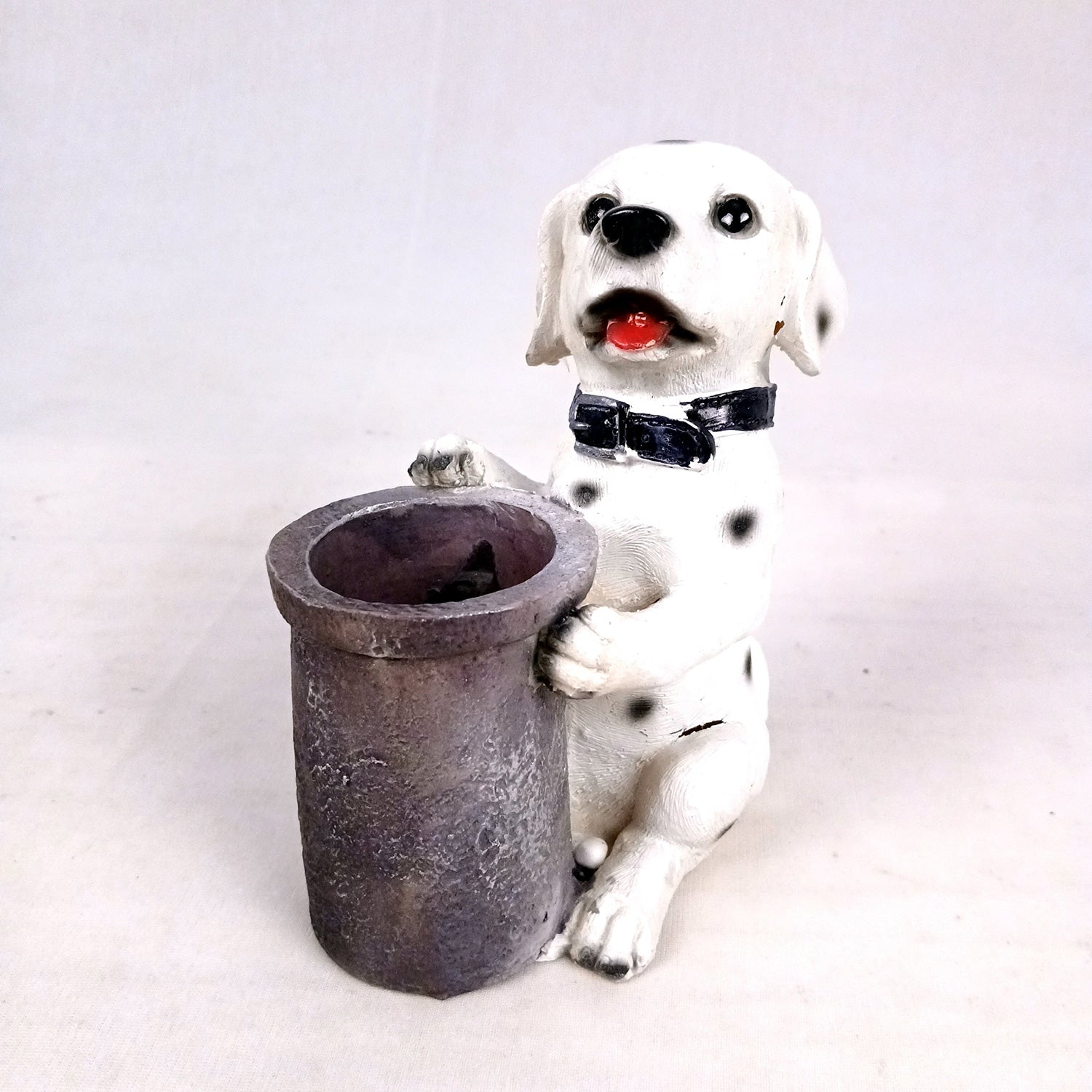 Cute Dog Decorative Pen Pencil Holder / Cutlery Stand | Dog Holding Basket Showpiece - for Kids Study Table, office Desk, Home Decor & Gifts - 6 Inch - Apkamart #Style_Design 3