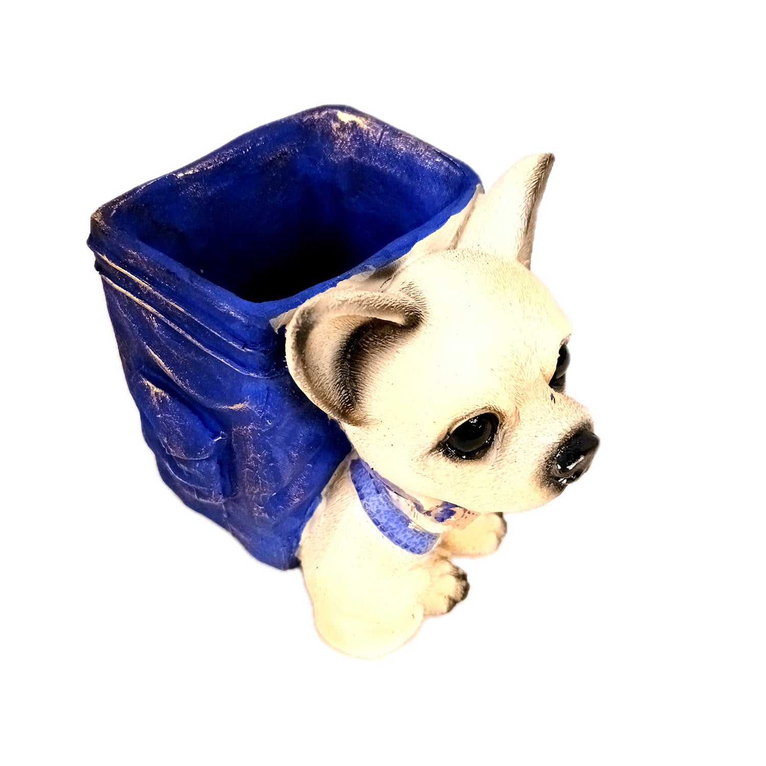 Cute Dog Decorative Pen Pencil Holder / Cutlery Stand | Dog Holding Basket Showpiece | Multipurpose Organizer - for Kids Study Table, office Desk, Home Decor & Gifts - 5 Inch - Apkamart #Style_Design 3