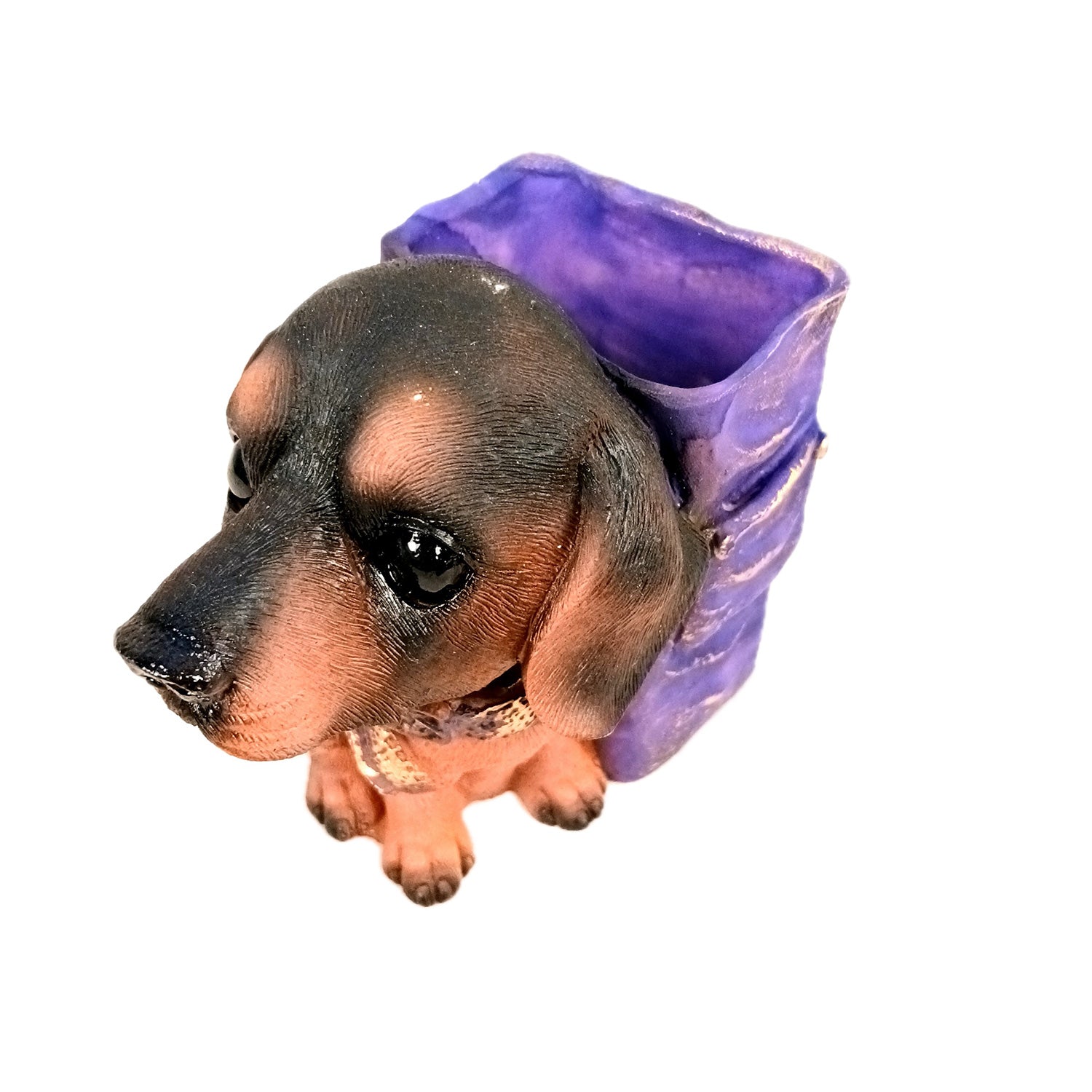 Cute Dog Decorative Pen Pencil Holder / Cutlery Stand | Dog Holding Basket Showpiece | Multipurpose Organizer - for Kids Study Table, office Desk, Home Decor & Gifts - 5 Inch - Apkamart #Style_Design 2