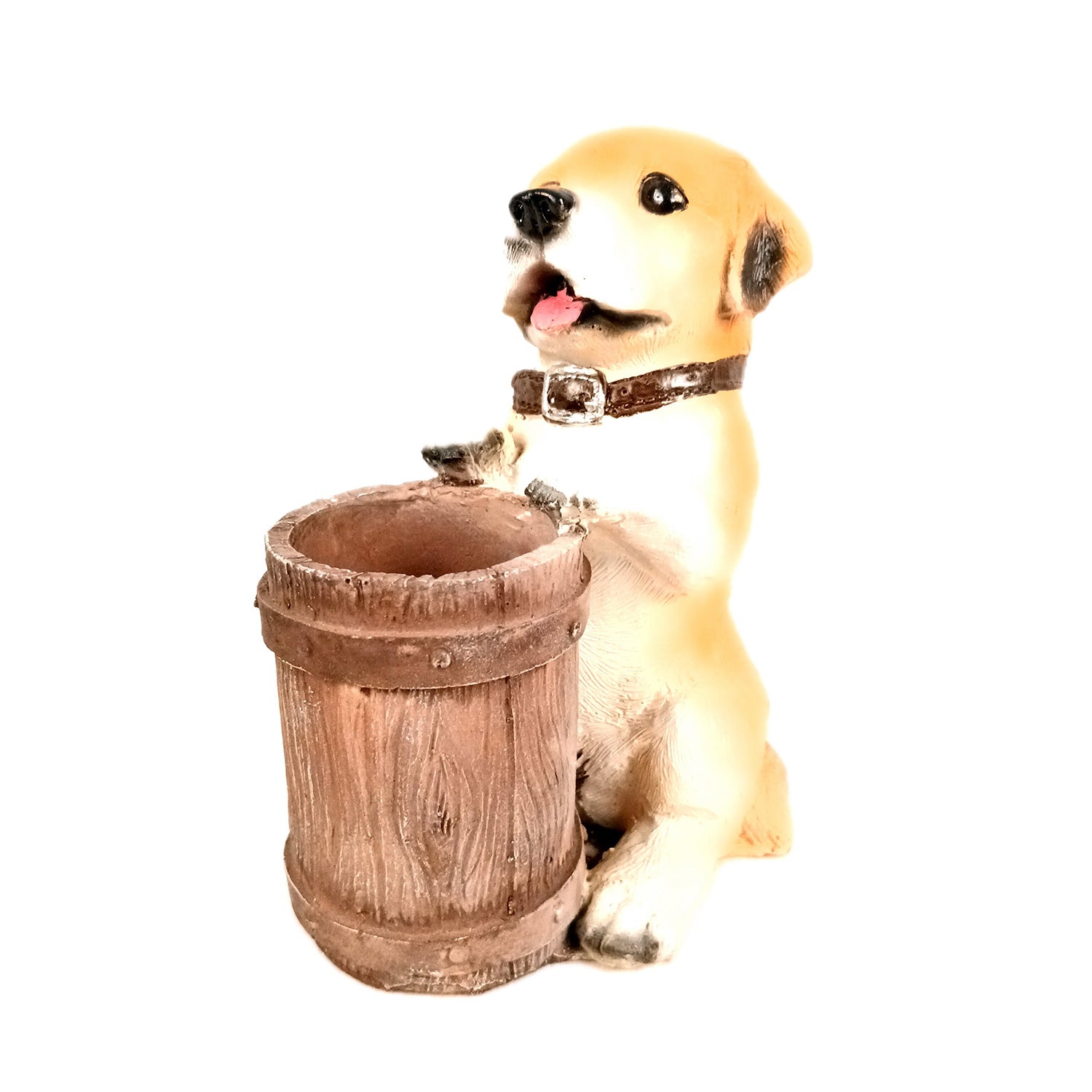 Cute Dog Decorative Pen Pencil Holder / Cutlery Stand | Dog Holding Basket Showpiece - for Kids Study Table, office Desk, Home Decor & Gifts - 6 Inch - Apkamart #Style_Design 2