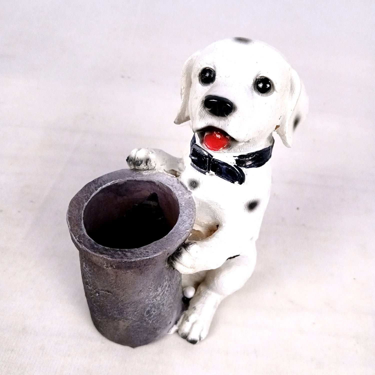 Cute Dog Decorative Pen Pencil Holder / Cutlery Stand | Dog Holding Basket Showpiece - for Kids Study Table, office Desk, Home Decor & Gifts - 6 Inch - Apkamart #Style_Design 3
