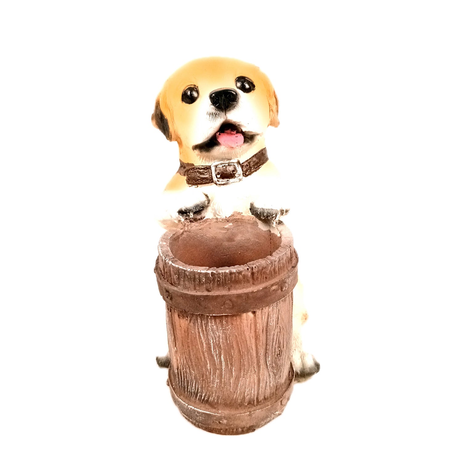 Cute Dog Decorative Pen Pencil Holder / Cutlery Stand | Dog Holding Basket Showpiece - for Kids Study Table, office Desk, Home Decor & Gifts - 6 Inch - Apkamart #Style_Design 2